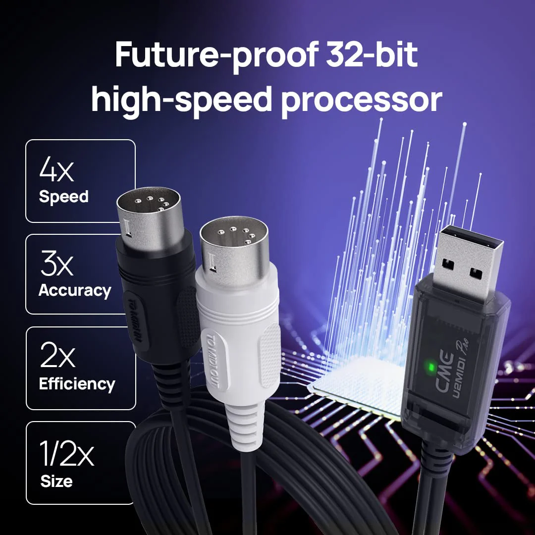 CME U2MIDI Pro - High-Speed USB MIDI Cable with Filter and Mapper - Plug & Play USB-to-MIDI Interface for Computer/Laptop/PC to MIDI Instrument/Device - 6.5ft - Image 6