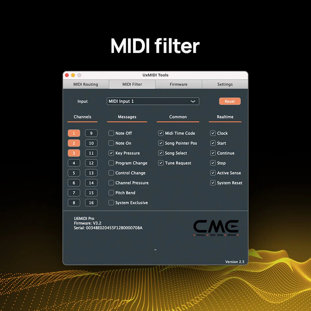 CME U6MIDI Pro - MIDI Interface with Router, Mapper, and Filter - Plug-and-play USB MIDI for computers - Standalone 3-in-3-out MIDI for Merge, Split, Thru - Image 8