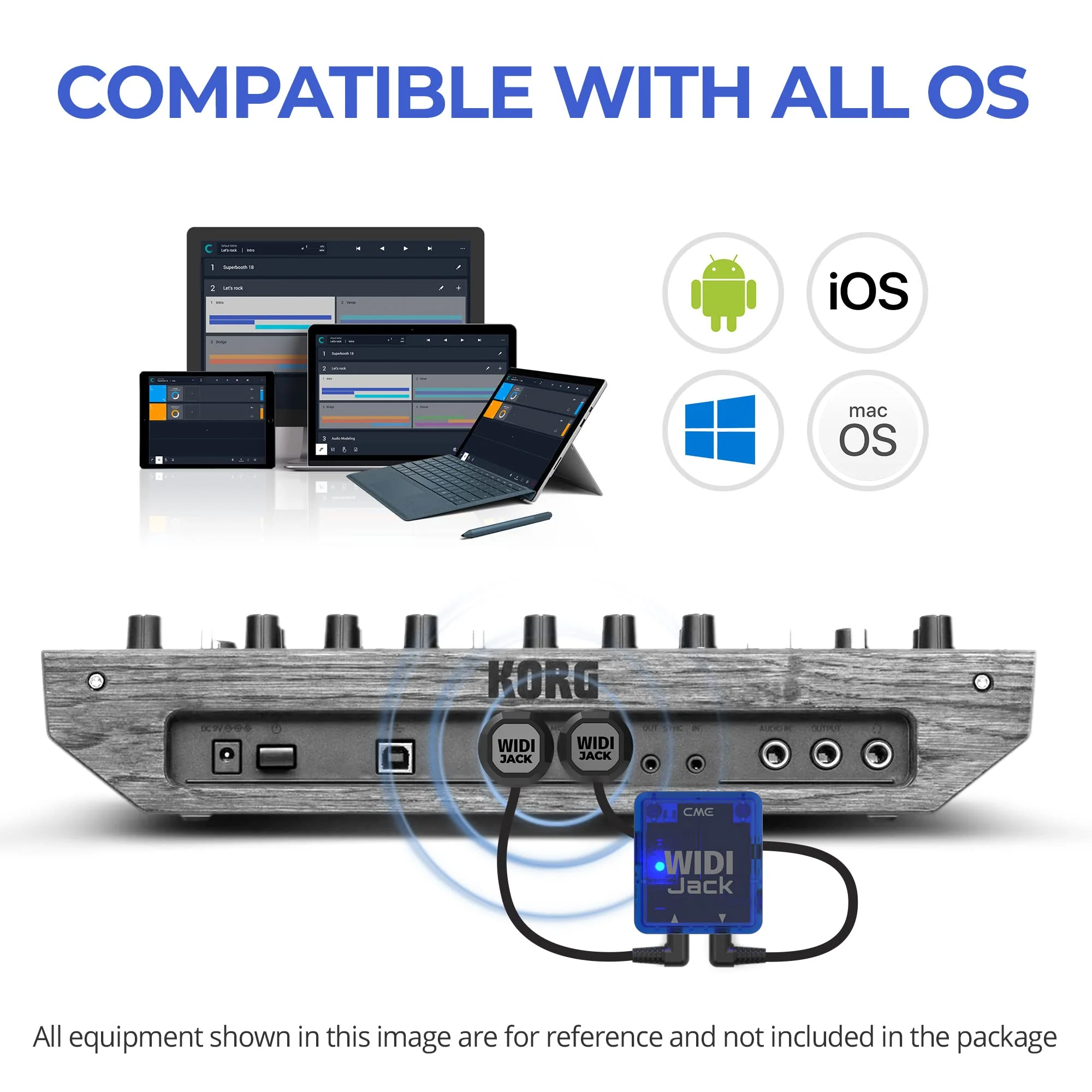 CME WIDI Jack + TRS-35 Bundle - Bluetooth MIDI Interface with TRS-35 MIDI cables Included - Works with devices with TRS 3.5mm Type A/B MIDI ports - Image 7