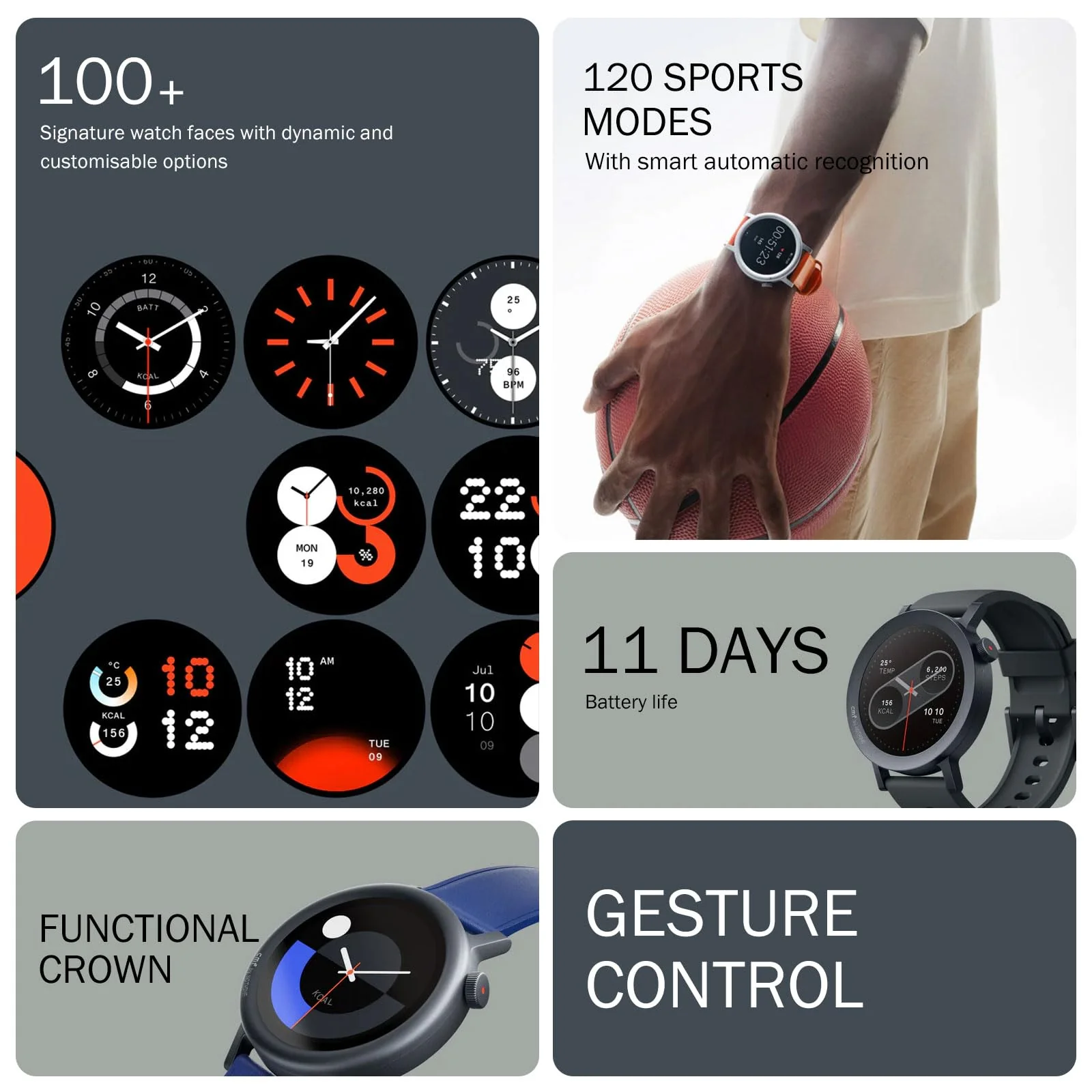 CMF Watch Pro 2 Smartwatch for Men Women, Fitness Tracker with Heart Rate, SpO₂ Monitoring,120 Sports Model, Bluetooth Calls with AI Noise Reduction, IP68 Waterproof with GPS for Android IOS Dark Grey - Image 2