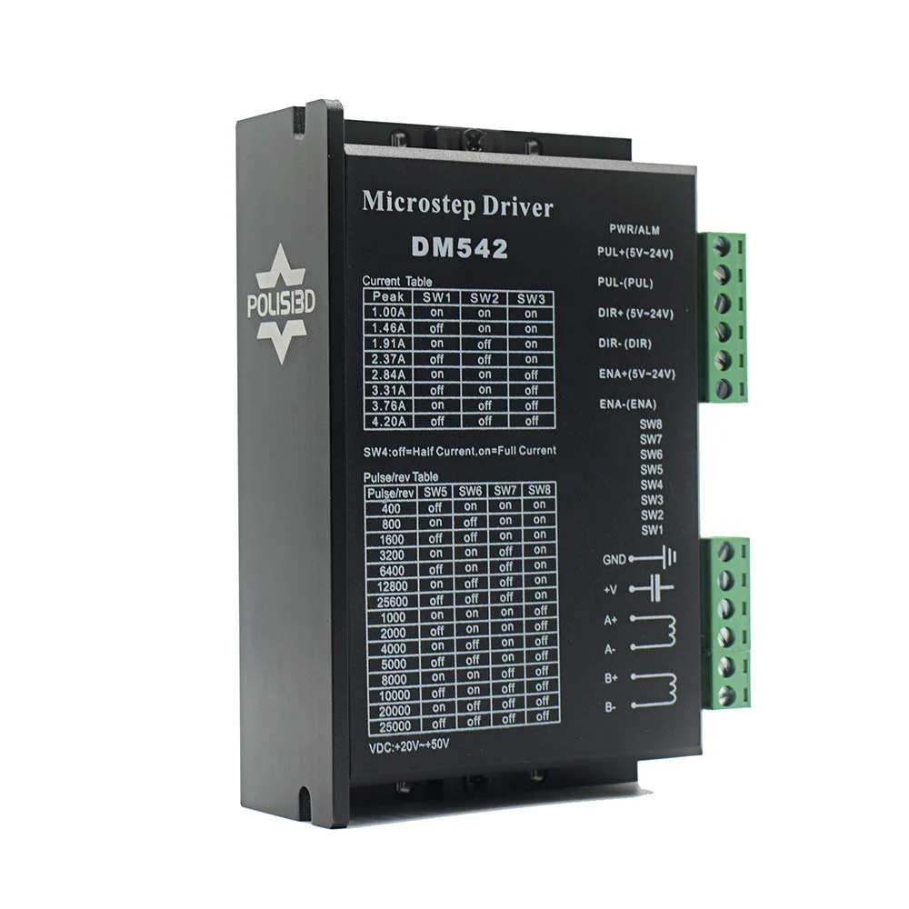 CNC Digital Microstep driver DM542 Stepper Motor Controller 2-phase Digital Stepper Motor Driver 20-50V DC Max 4.2A for Nema 17, Nema 23 and Nema 34 series stepper motor, Replace M542 M542H - Image 2