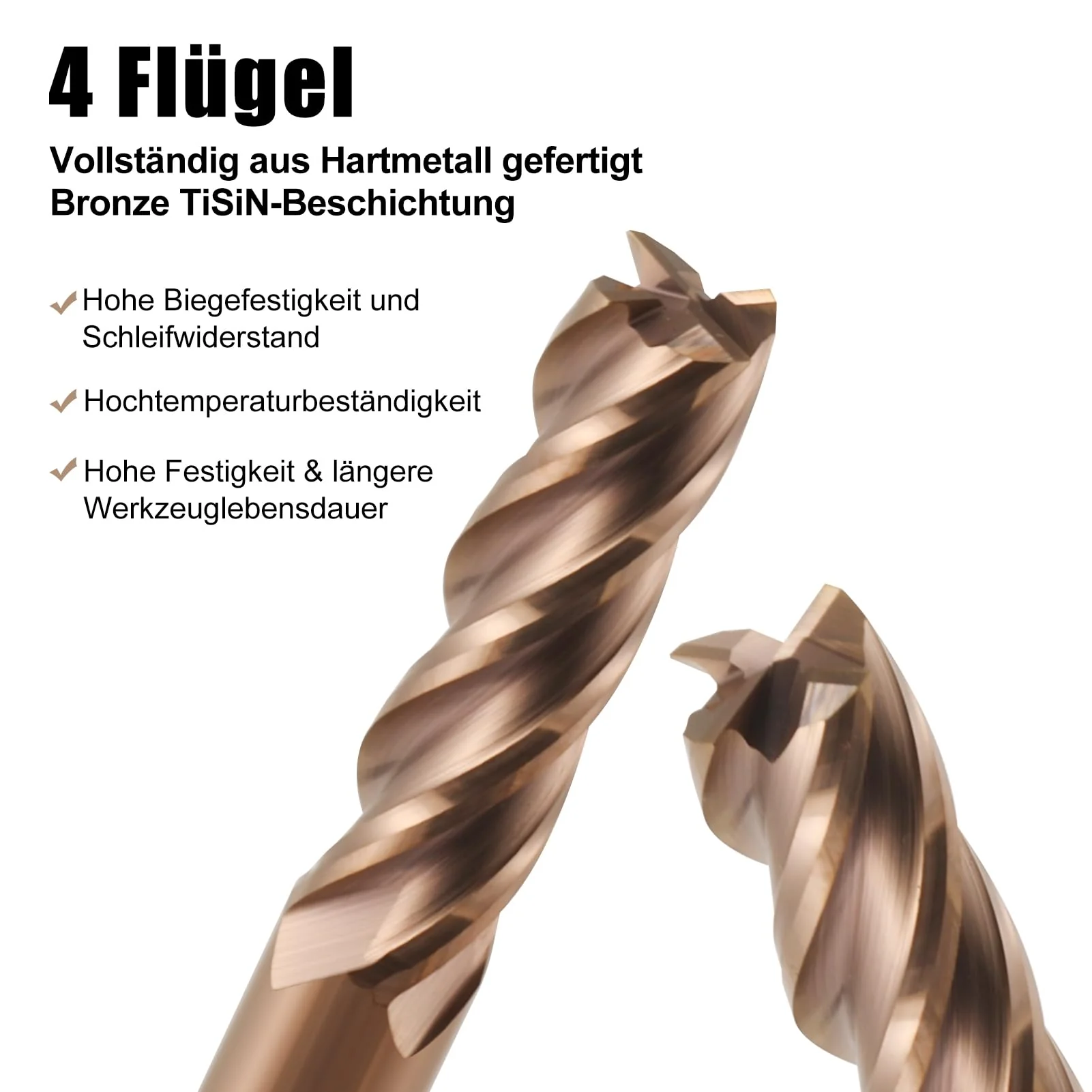 CNC Milling Cutter 2.5 mm Carbide AlTiN 55HRC 4 Flute for Roughing/Finishing Solid Carbide End Mills Tungsten Carbide Pack of 5 D2.5x7.5xD4x50L - Image 5