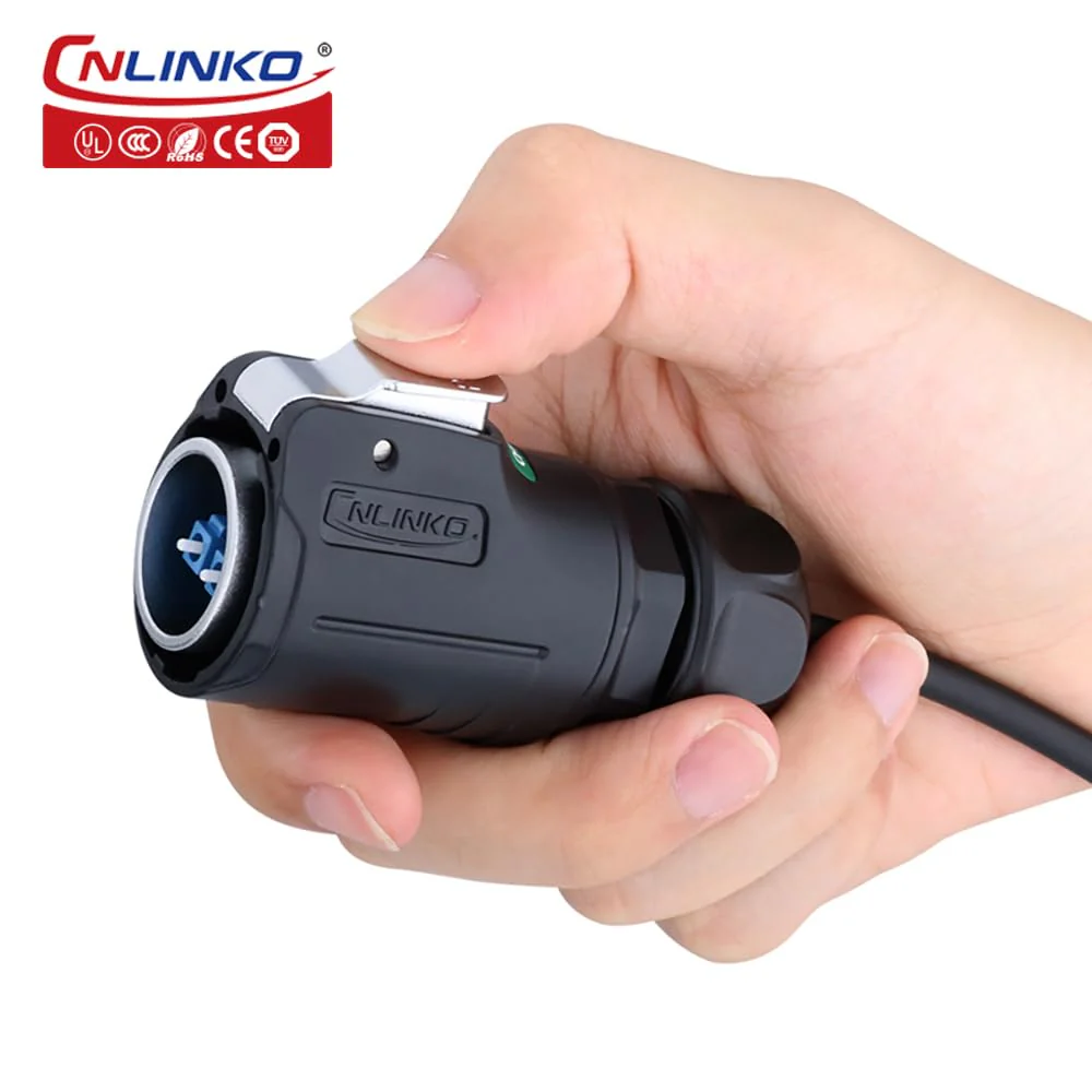 CNLINKO LP-24 Fiber Optic Connector, LC Single Mode Dual Core Optical Plug for Outdoor Use, Recessed Sockets Socket IP68 Aviation Plug Waterproof Plug M24 02-M24 Fiber Optics Set - Image 2