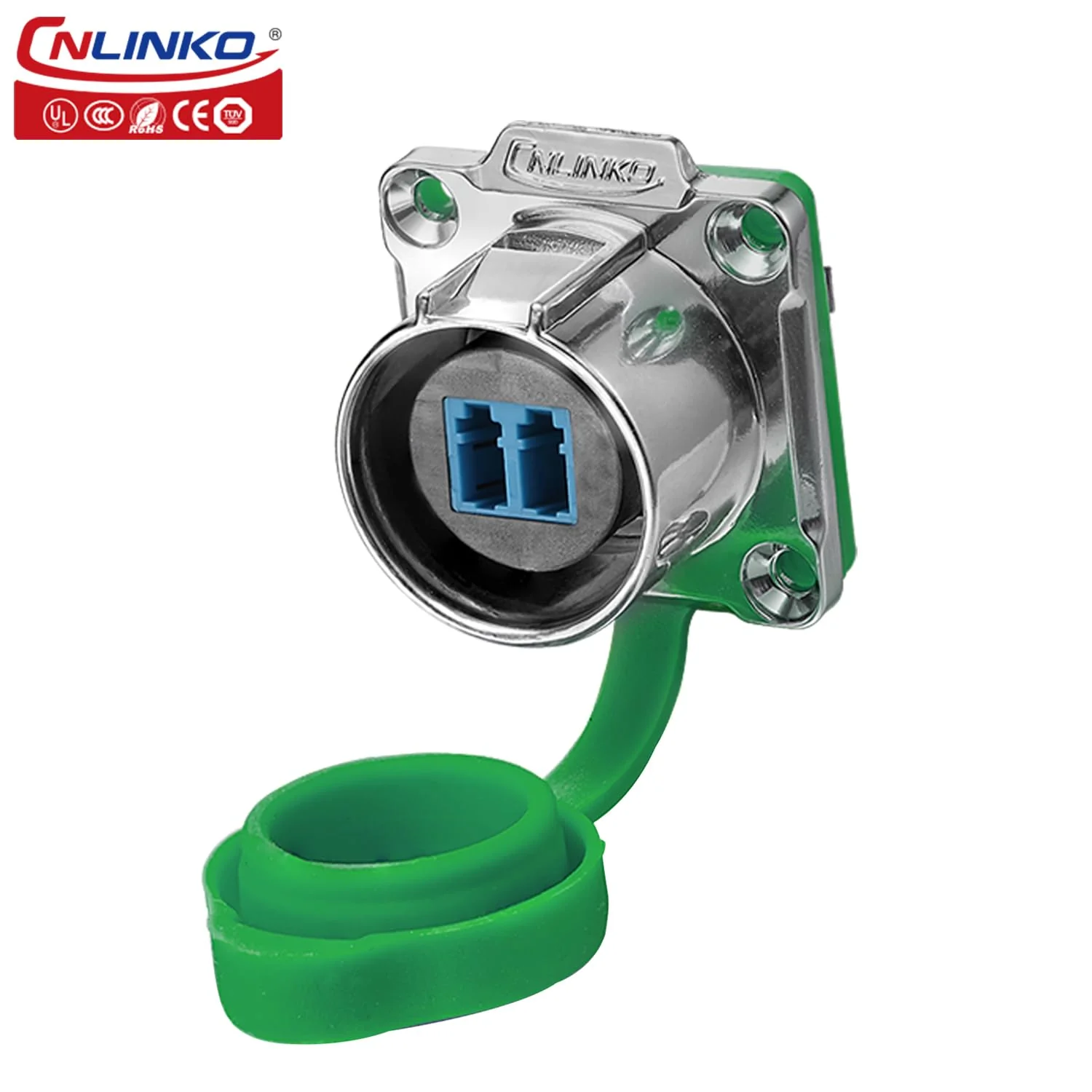 CNLINKO LP-24 Fiber Optic Connector, LC Single Mode Dual Core Optical Plug for Outdoor Use, Recessed Sockets Socket IP68 Aviation Plug Waterproof Plug M24 02-M24 Fiber Optics Set - Image 3