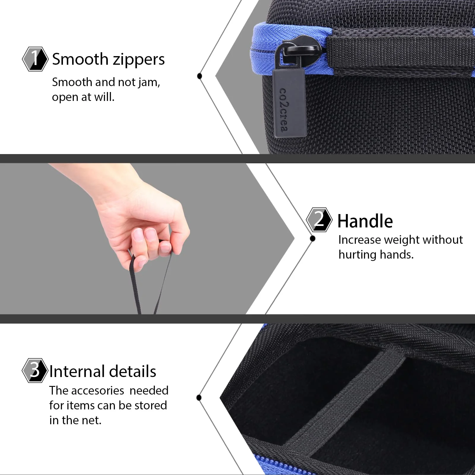 co2CREA for Zoom AMS-22 Audio Interface Hard Protective Case, Portable Travel Case Replacement Case for AMS-22 - Image 4