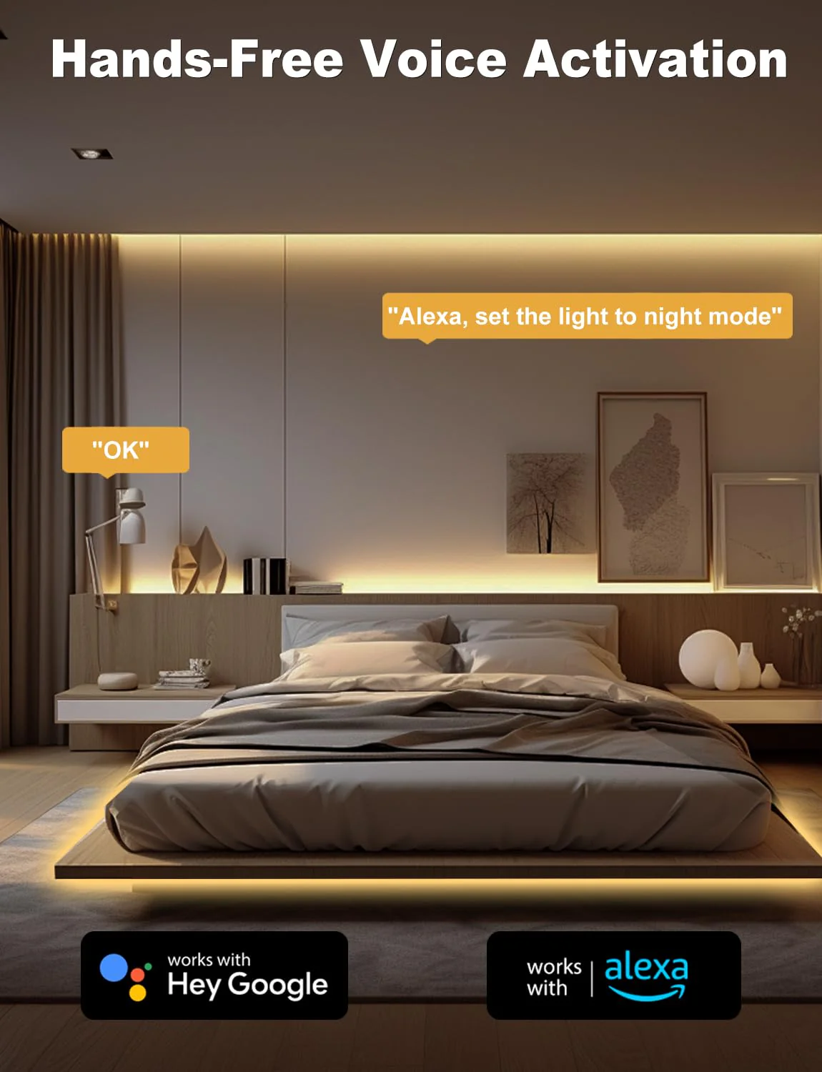 COB LED Strip Light 16.4ft, Dimmable 2300K-6500K White CCT Tunable, DC 24V Cuttable LED Tape Light, High Density 3040 LED 36W CRI 90, APP Remote Control, Music Mode, For Home DIY, Living Room, Bedroom - Image 6