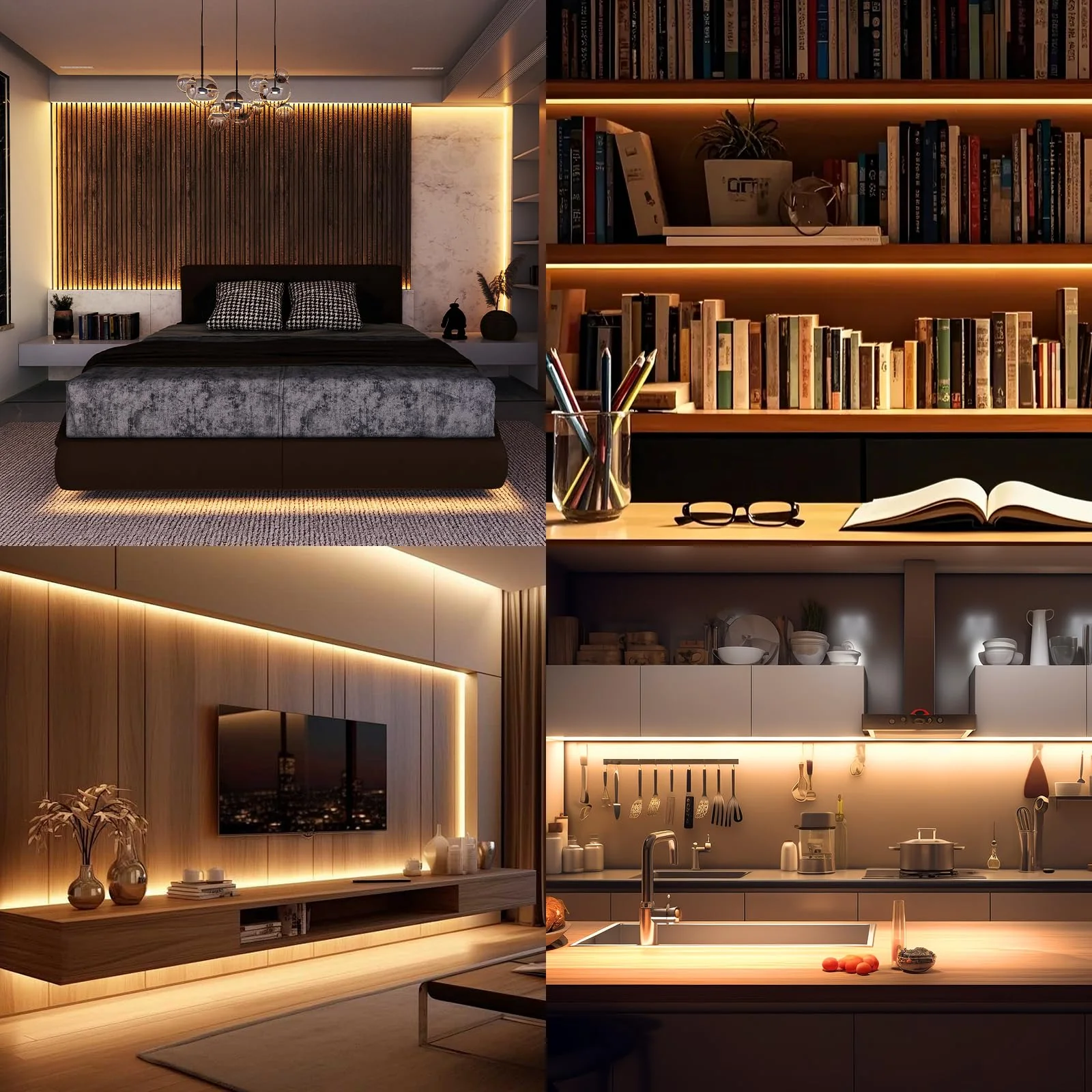 COB LED Strip Light 3000K 40FT/12M warm white led strip Dimmable High Lumen Strip with IR Remote 24V UL Certified Adapter Suitable Adhesive Indoor COB LED Strip for Bedroom Living Room, Shelf, Cabinet 3000K-40FT - Image 7