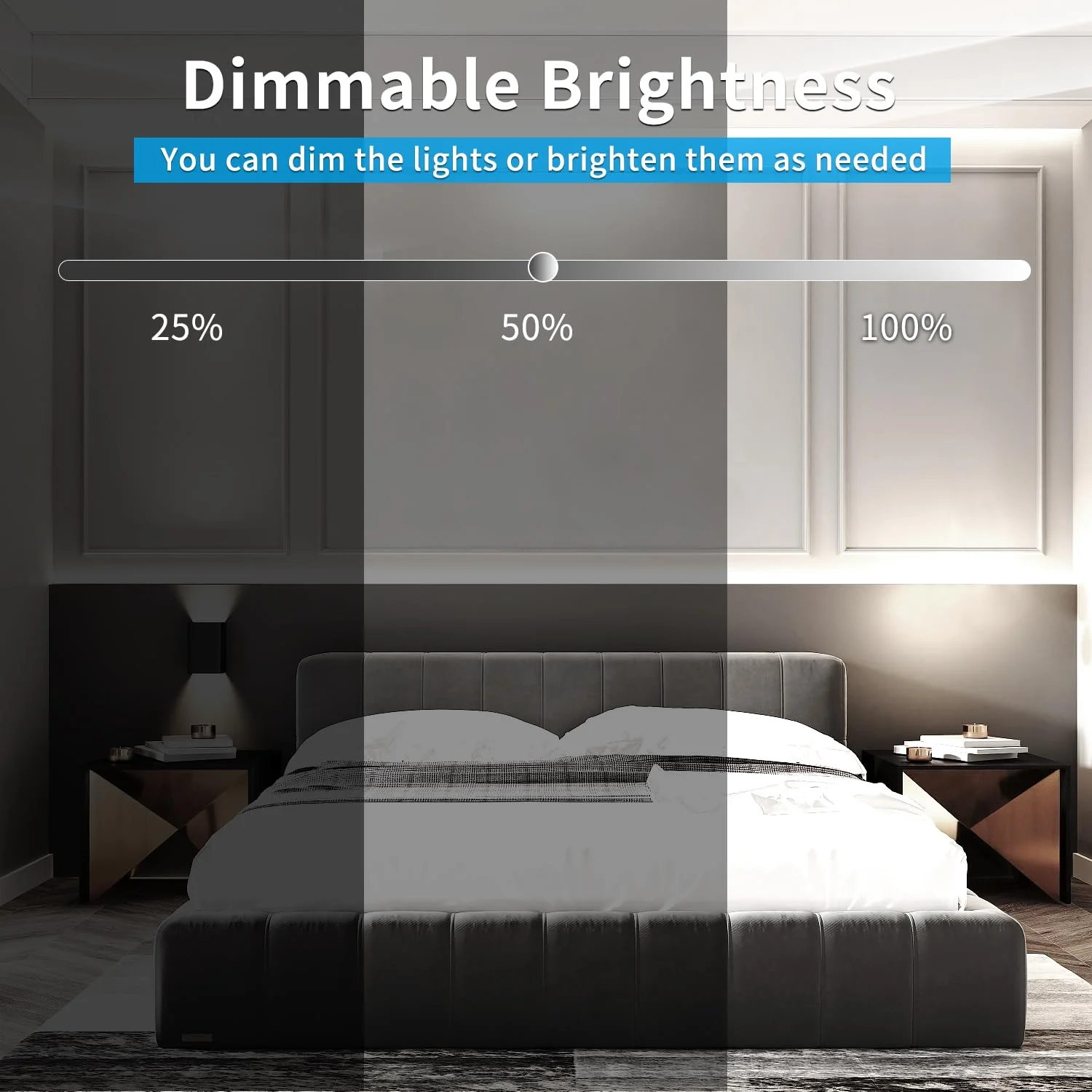 COB LED Strip Lights 50ft,6000K DC 24V Dimmable White Flexible LED Rope Lights for Bedroom,with Remote and app Control LED Lights strip for Living Room, Shelf, Cabinet - Image 5