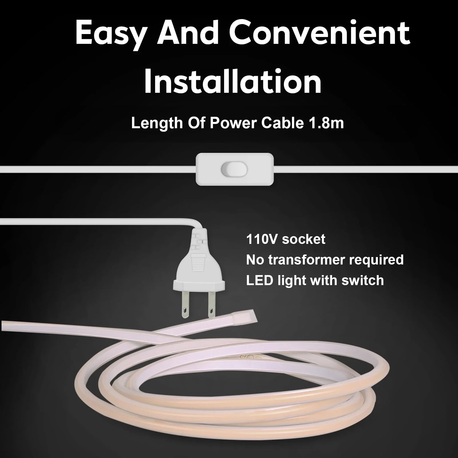 COB LED Strip Lights 9.84 Foot Waterproof Outdoor LED Lights IP67 110V Light Stip Cuttable 320LEDs/m 6000K Cold White with US Plug Indoor Rope Lights for Bedroom Kitchen Under Cabinet 9.84ft Cold White 6000K - Image 4