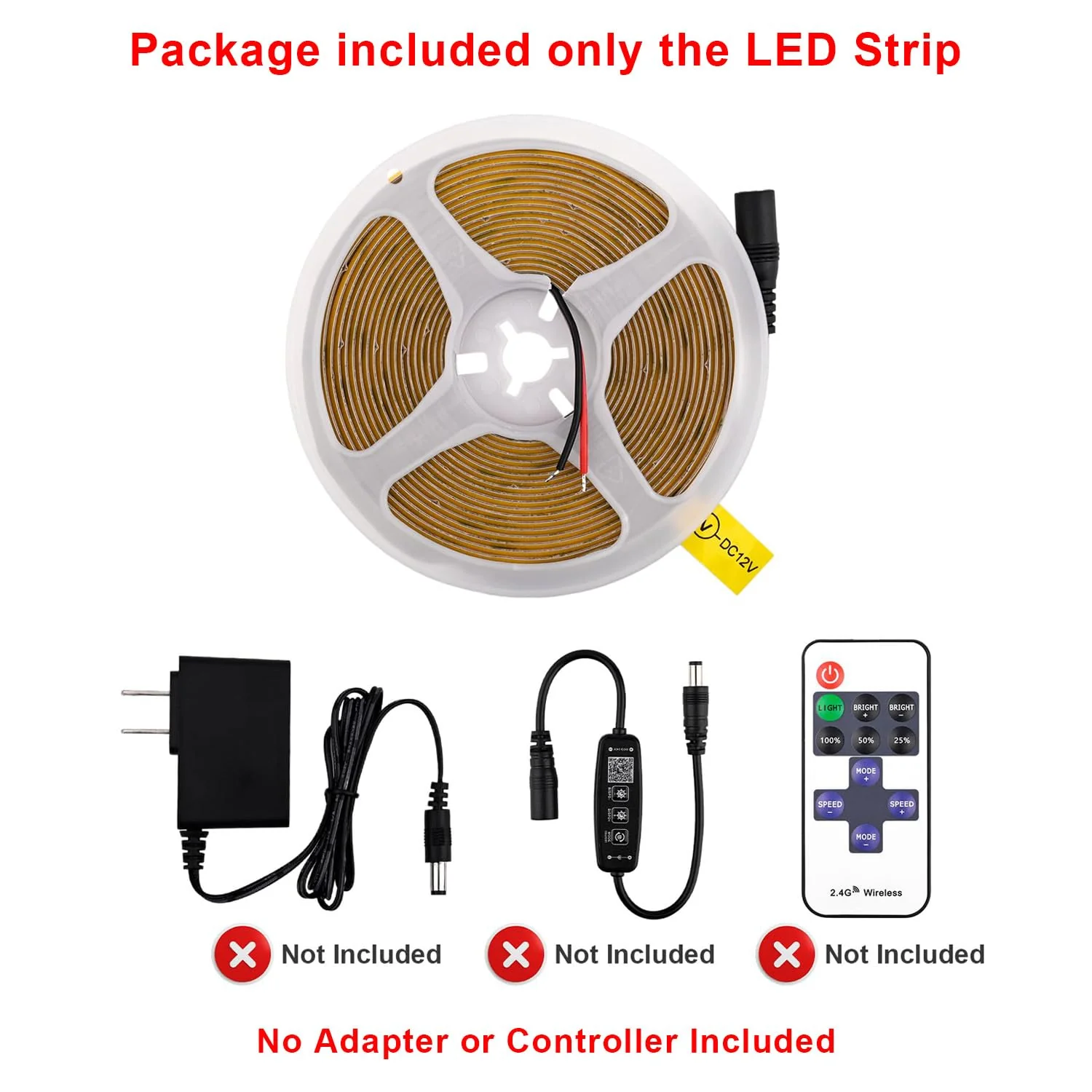 COB LED Strip Lights DC 12V LED Lights Flexible Super Bright LED Strips, 9W/m 2x16.4FT Cool White 6500K CRI 90+,480LEDs/m High Density Uniform Light for Home Room Decor 2Pack Cool White 6500K DC12V - Image 9