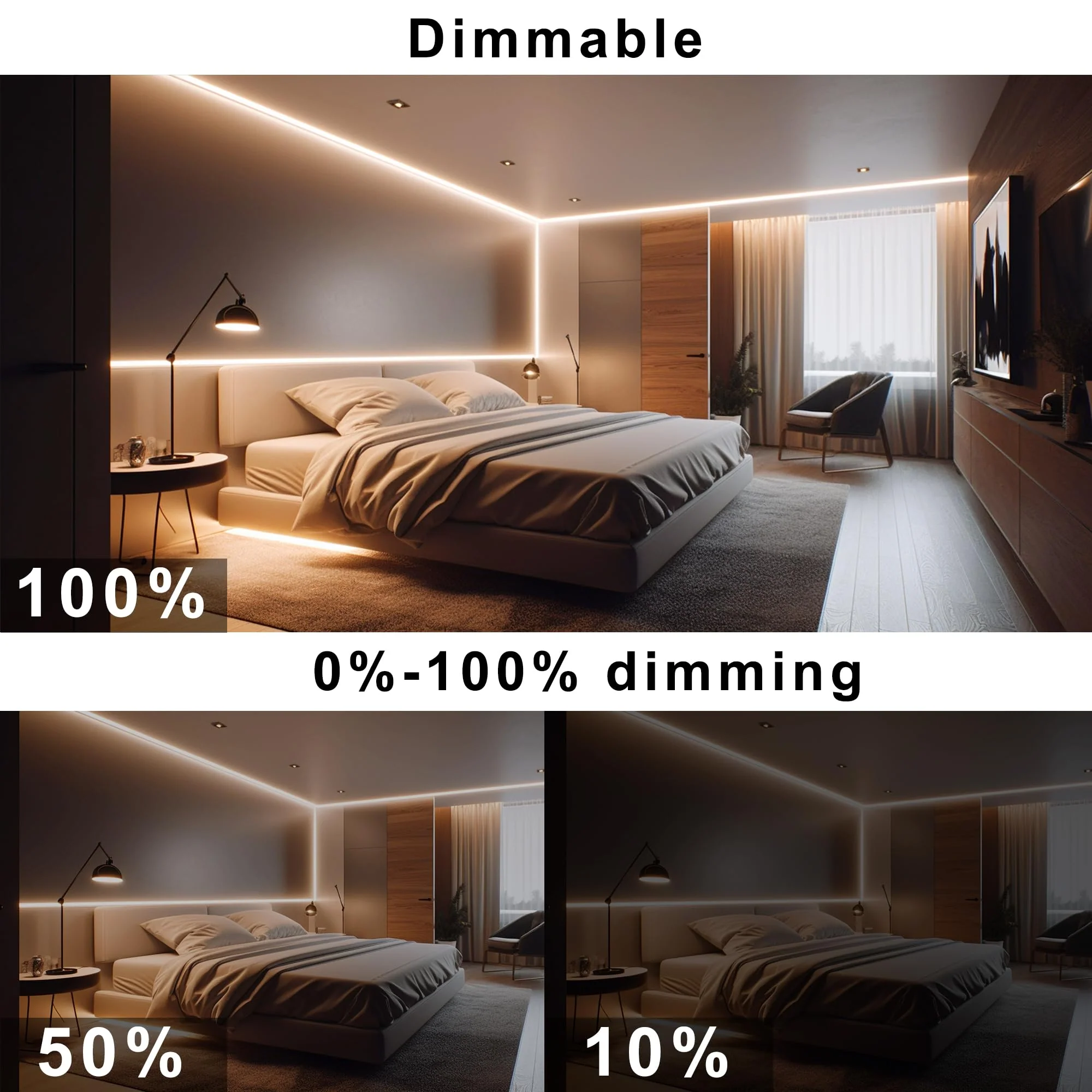 COB LED Strip, Warm White LED Strip Lights 32.8ft, 2700K COB LED Light Dimmable LED Strip, CRI92+, 8mm Width, 24V Flexible COB LED Tape Light for TV, Bedroom, Kitchen Cabinet, Closet, Home. - Image 3