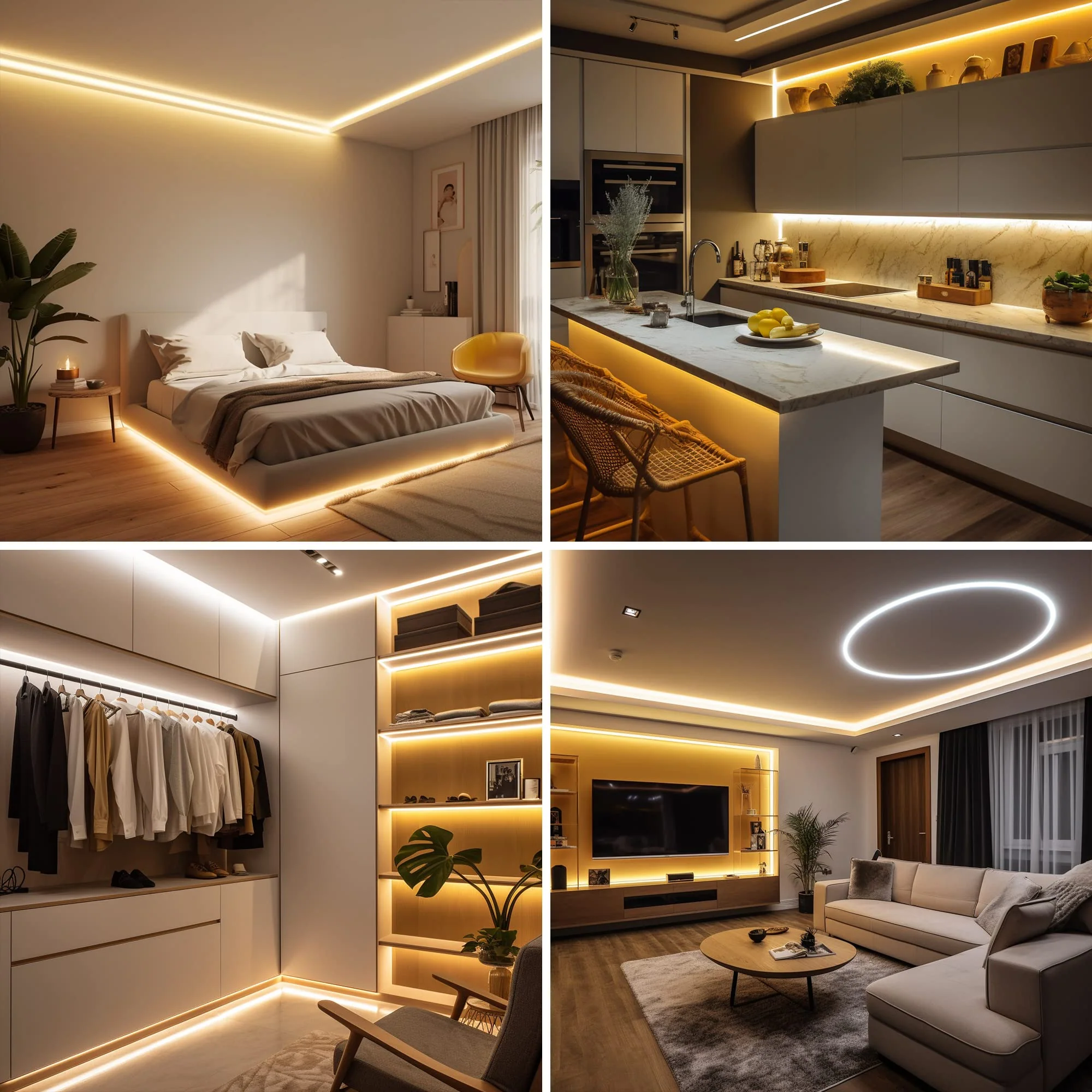 COB LED Strip, Warm White LED Strip Lights 32.8ft, 2700K COB LED Light Dimmable LED Strip, CRI92+, 8mm Width, 24V Flexible COB LED Tape Light for TV, Bedroom, Kitchen Cabinet, Closet, Home. - Image 6
