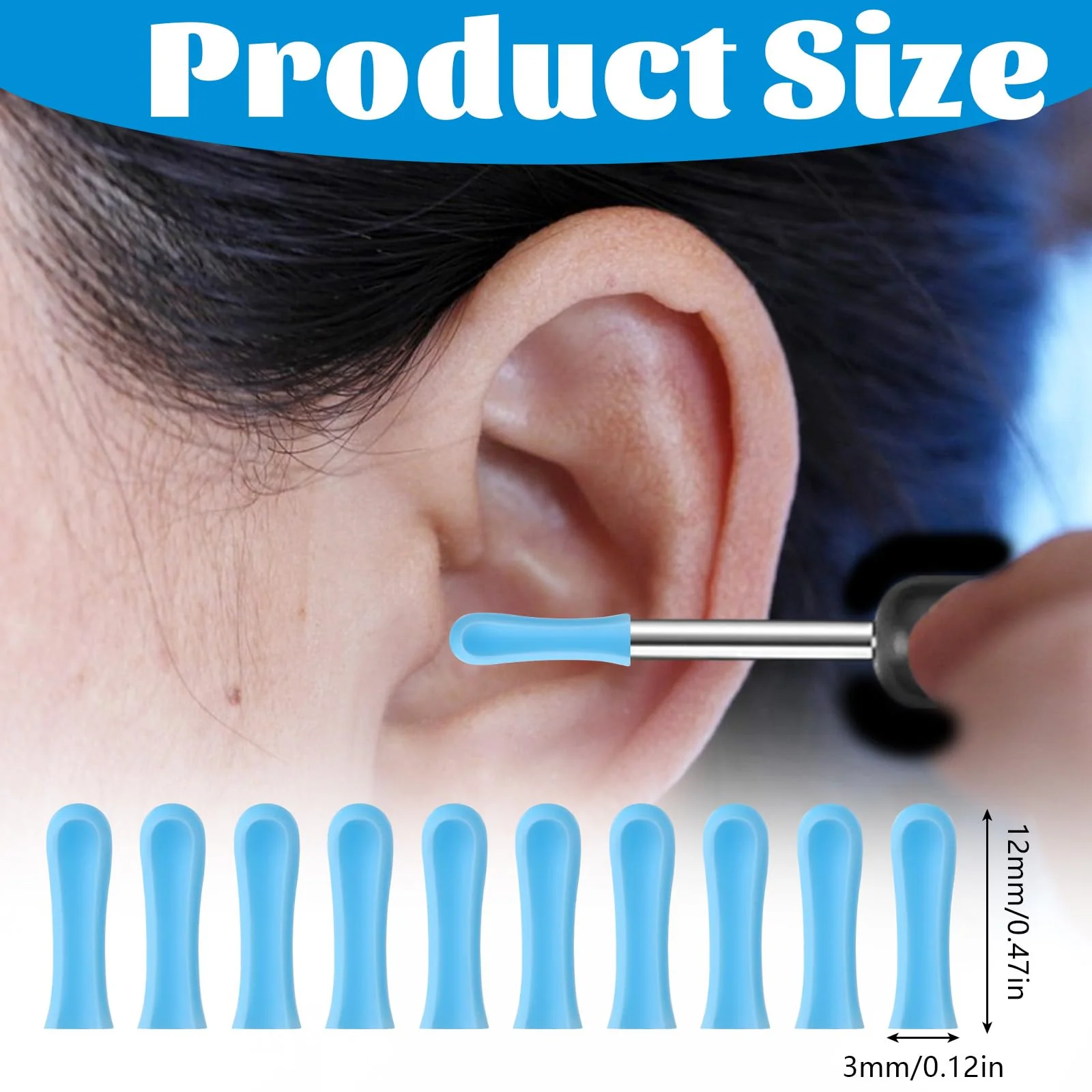 cobee 60 Pcs Ear Wax Removal Replacement Tips for Ear Camera, Ear Spoon Tips Silicone Ear Spoon Replacement Tips Ear Cleaner Replacement for Adults Ear Wax Removal Endoscope(60) - Image 4