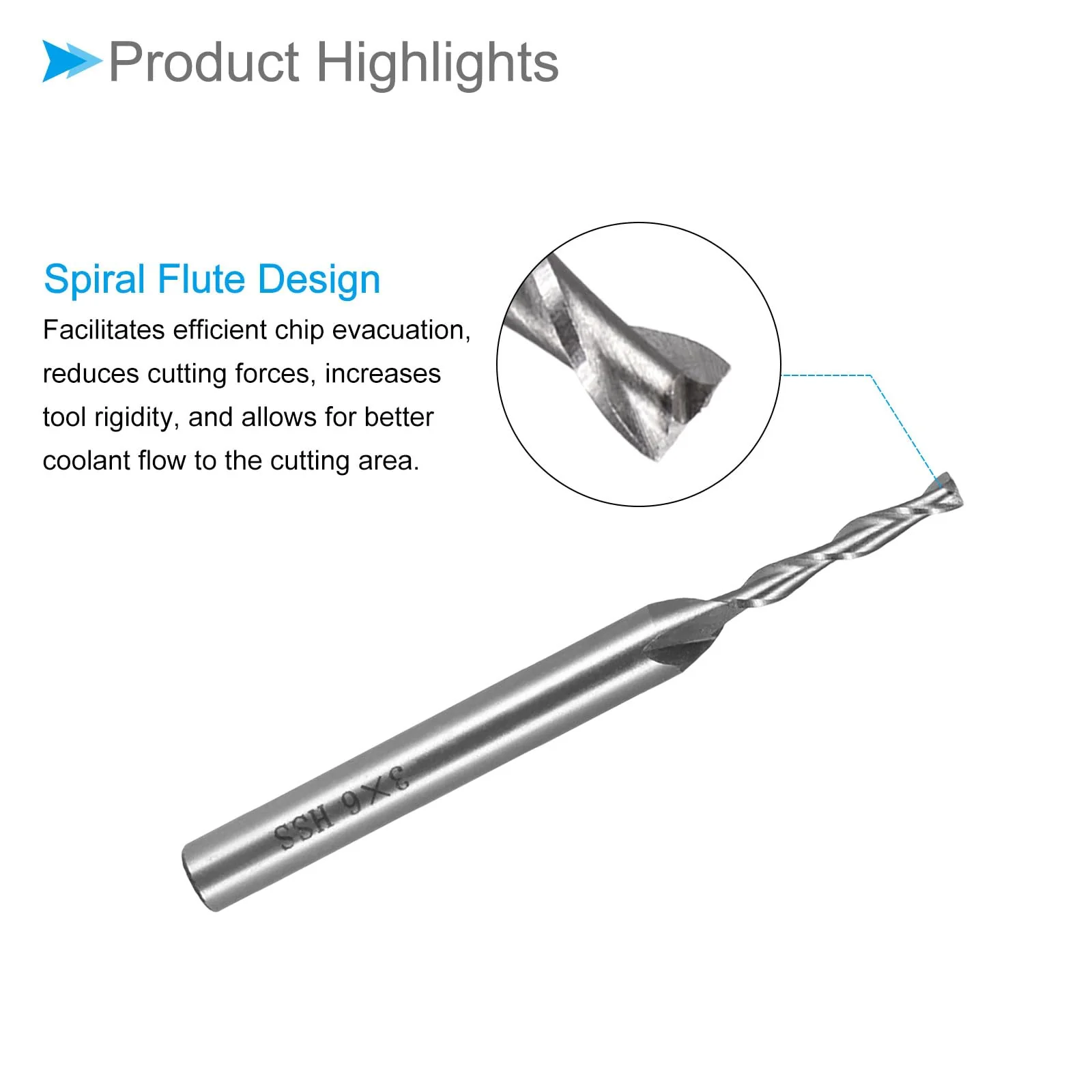 CoCud 2 Spiral Groove Router Bit 3mm Diameter 20mm Length High Speed Steel Straight Cutter with Storage Box - (Applications: for Plywood, Hardwood, Plastic) - Image 4