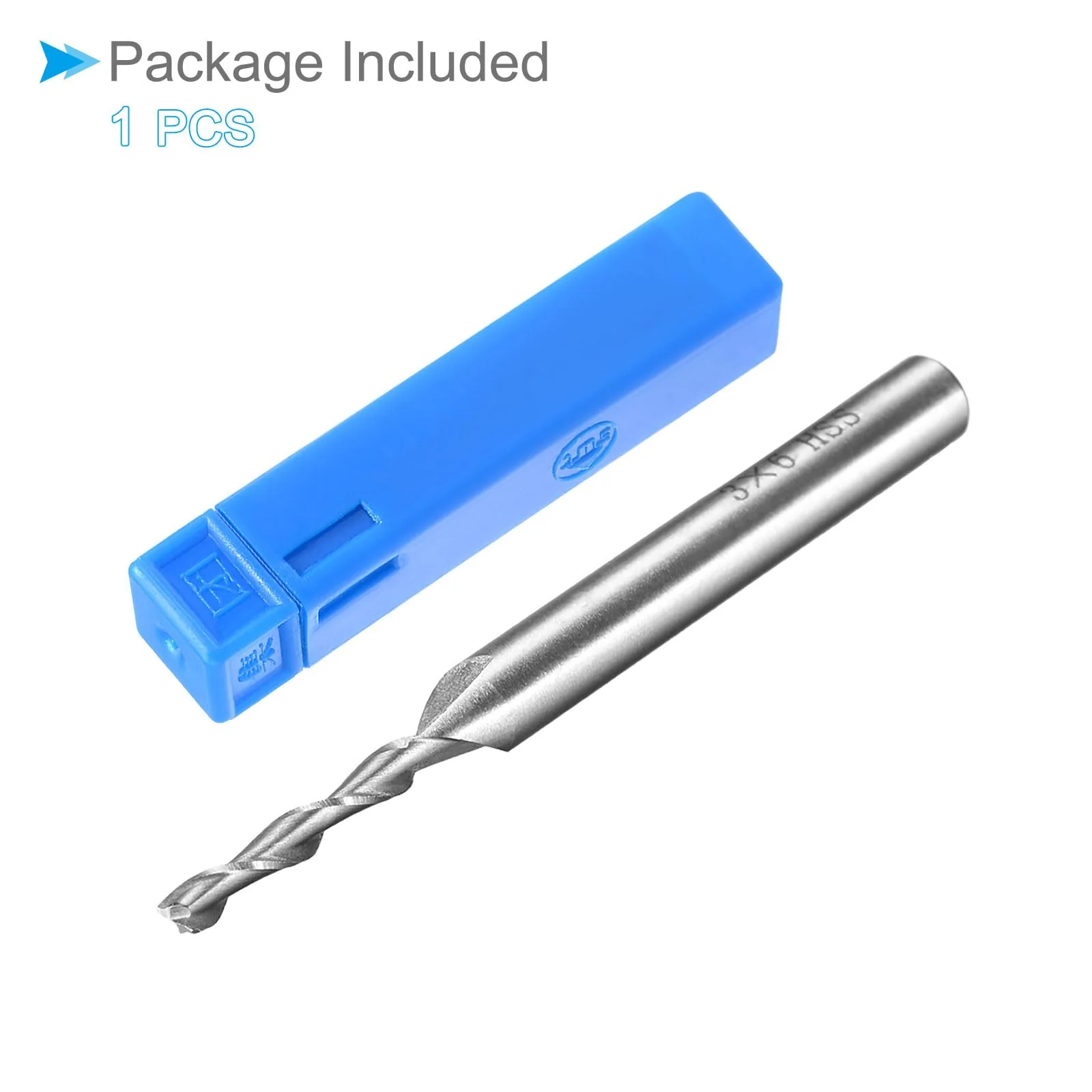CoCud 2 Spiral Groove Router Bit 3mm Diameter 20mm Length High Speed Steel Straight Cutter with Storage Box - (Applications: for Plywood, Hardwood, Plastic) - Image 5
