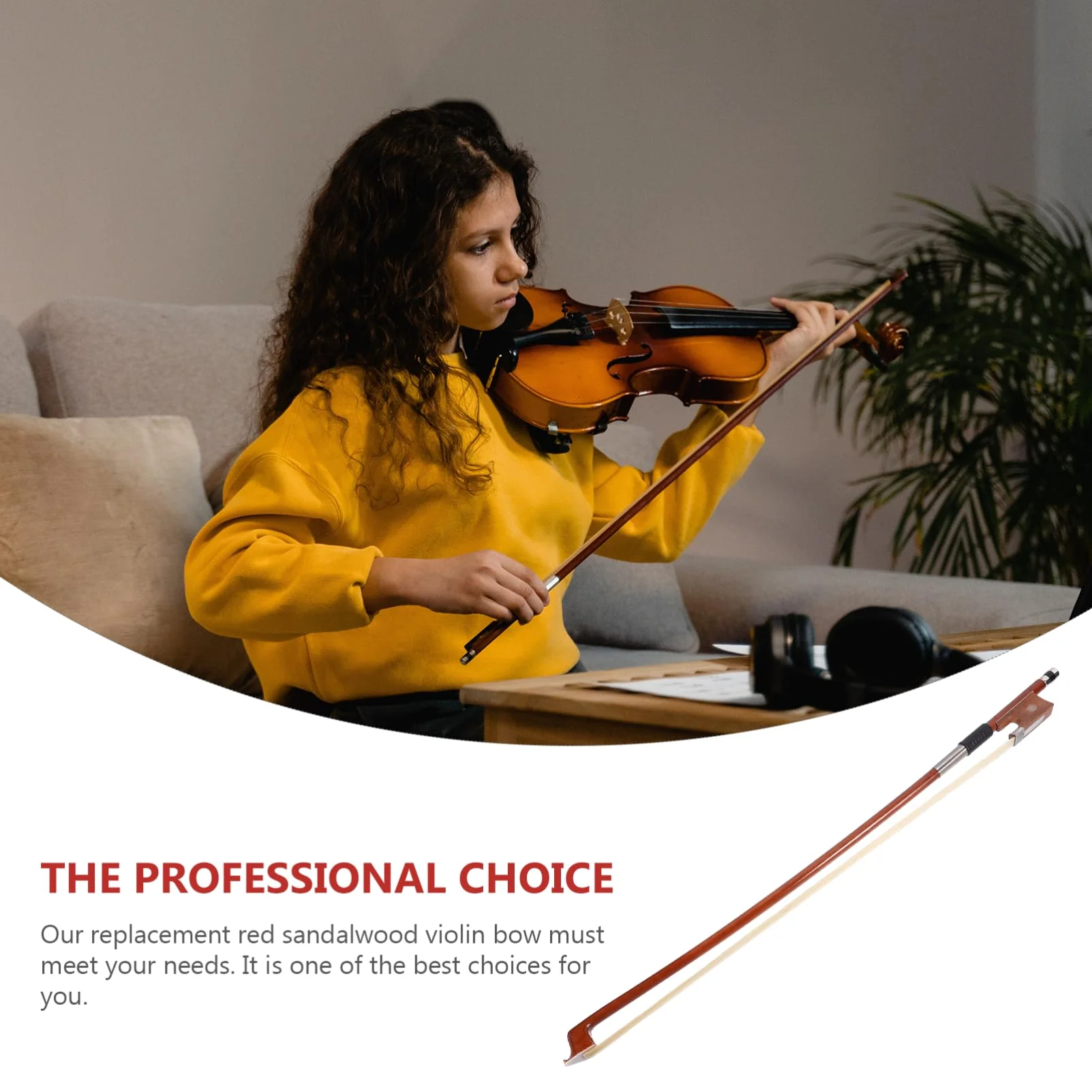 COHEALI 1/2 Violin Bow - Well Balanced Practice Horse Hair Violin Bow Hand Crafted Violin Bow Instrument Accessory 45X2cm - Image 7
