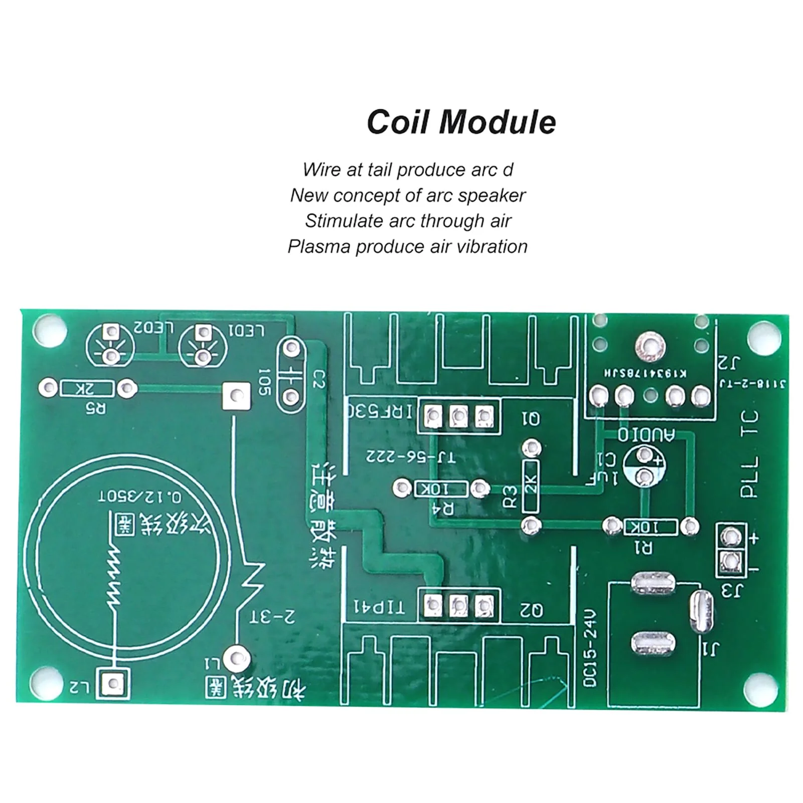 Coil Module, Arc Plasma Speaker Mini Coil DIY Electronic Kit Tool 15 W DC 15-24 V 2 A, Electronic Coil Teaching Learning Module, Wireless Transmission Coil, Default - Image 6