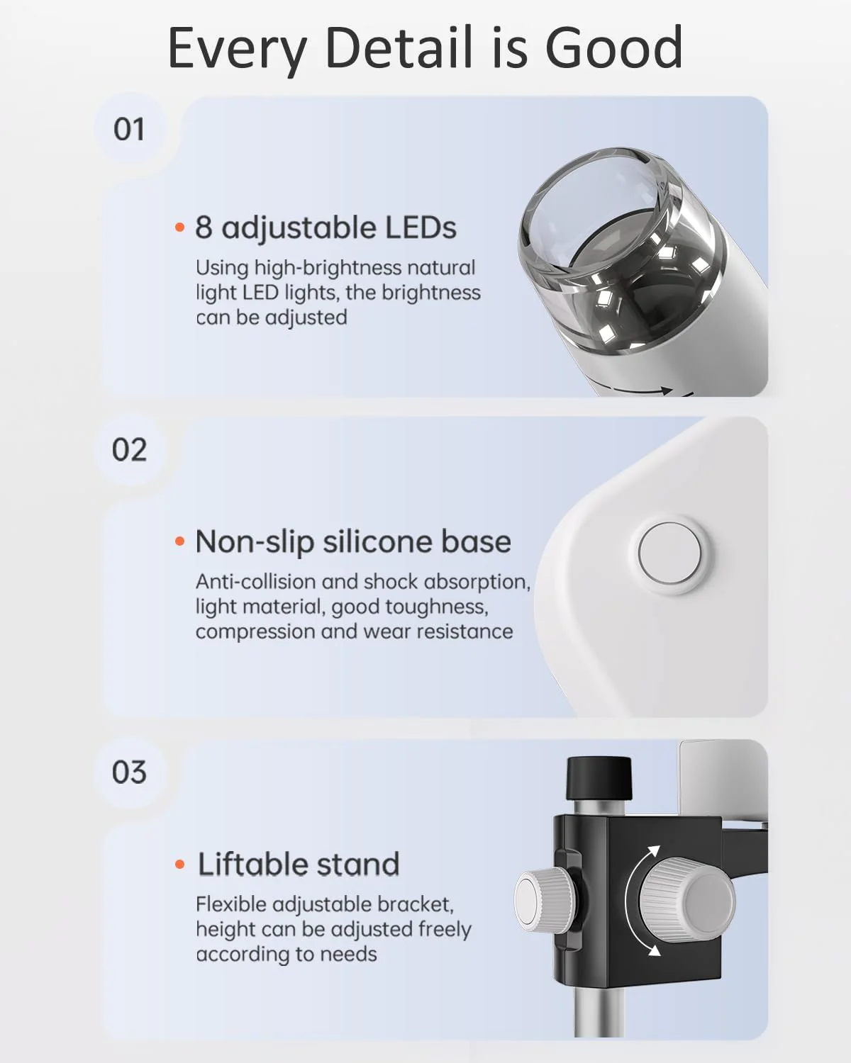 Coin Microscope, 4.3 Inch Digital Microscope 1000X Coin Microscope for Error Coins with 8 Adjustable LED Lights, PC View Compatible with Windows & MacOS White - Image 6