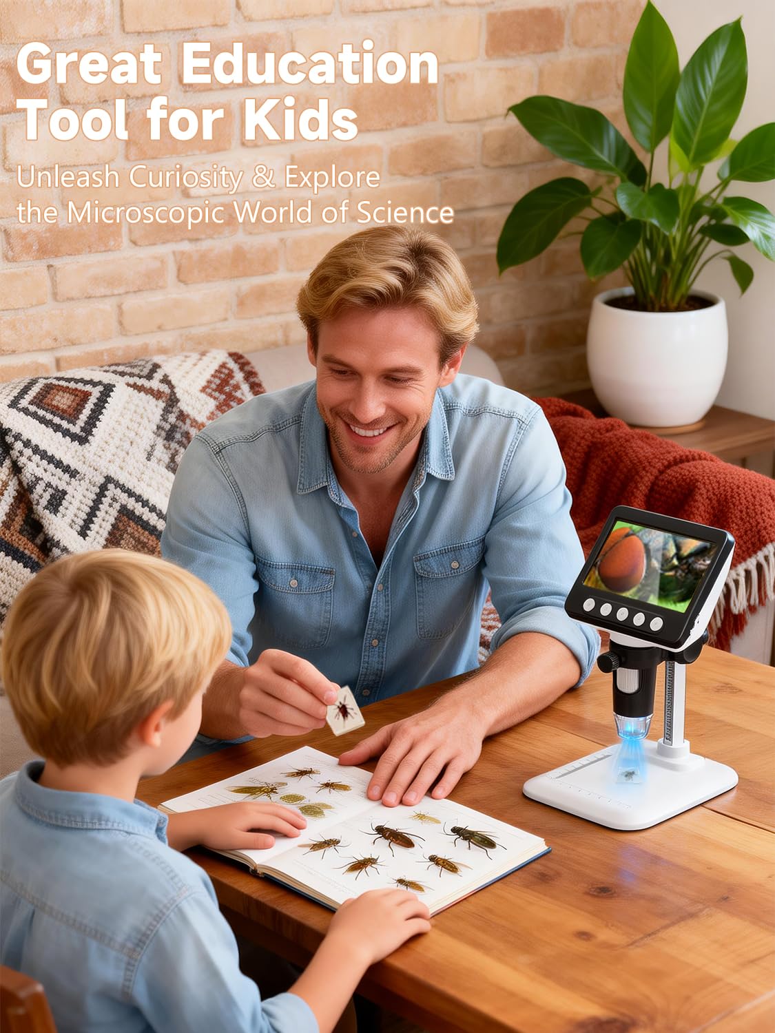 Coin Microscope for Error Coins, 4.3 inches 1080P LCD Digital Microscope, 50x-1000x Magnifier with 8 Adjustable LED Lights, PC View, Compatible with MacOS Windows for Adults Kids White - Image 7