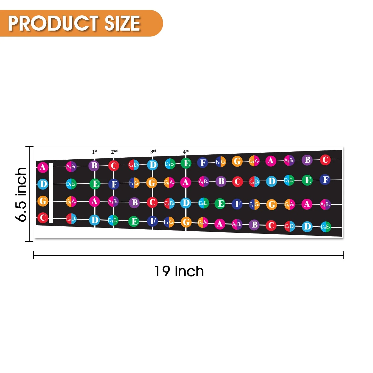 Color Coded Cello/Viola Fretboard Note Chart, Learn to Play Cello/Viola and Music Theory, Suitable for all Levels, Made in USA - Image 3