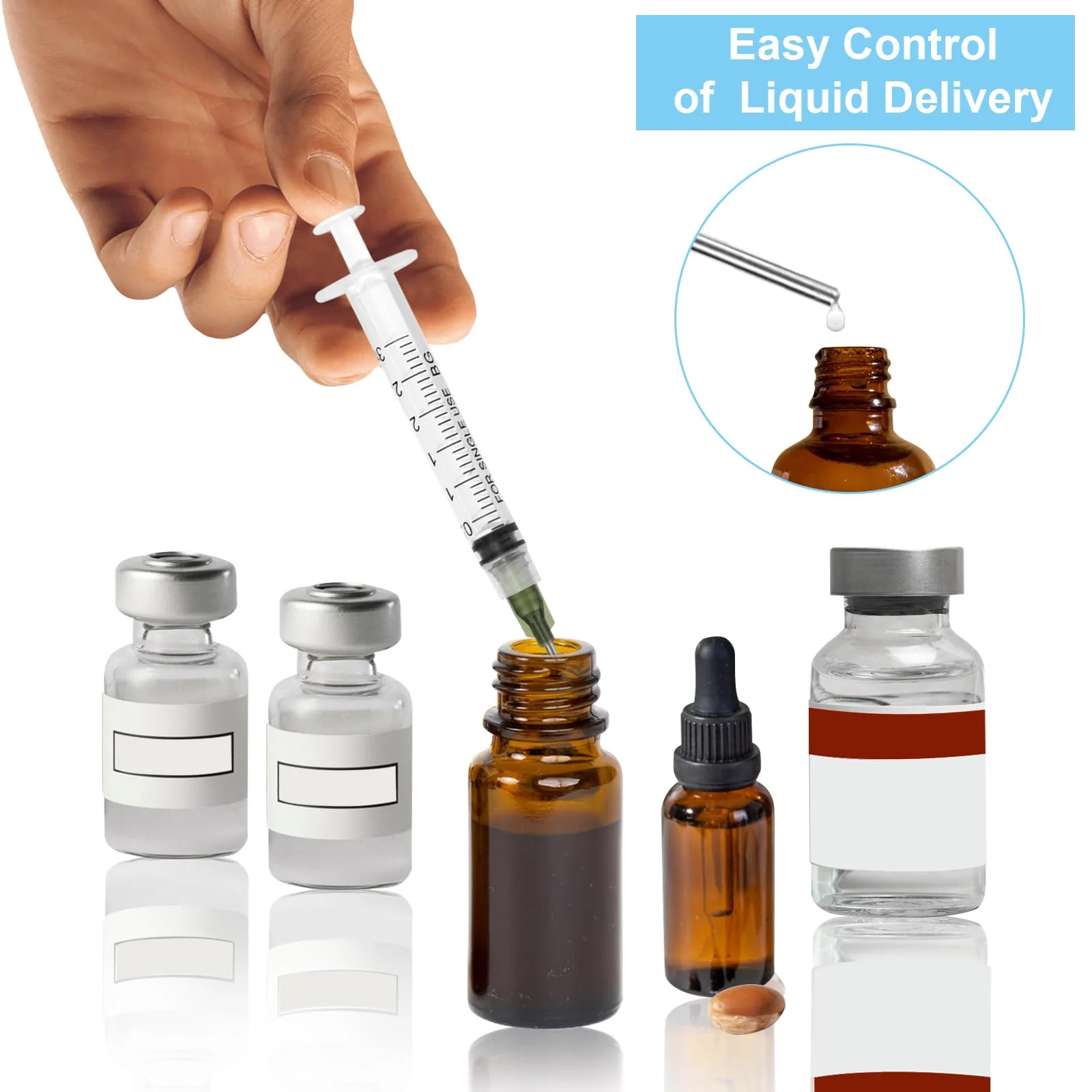 Colostrum Syringe Set, 1 ml, 3 ml, 5 ml, 10 ml, Dosing Syringe with Blunt Needle and Cap, Reusable Syringe, Plastic Syringe for Animal Feeding, Industry, Laboratory, Pack of 15 - Image 6