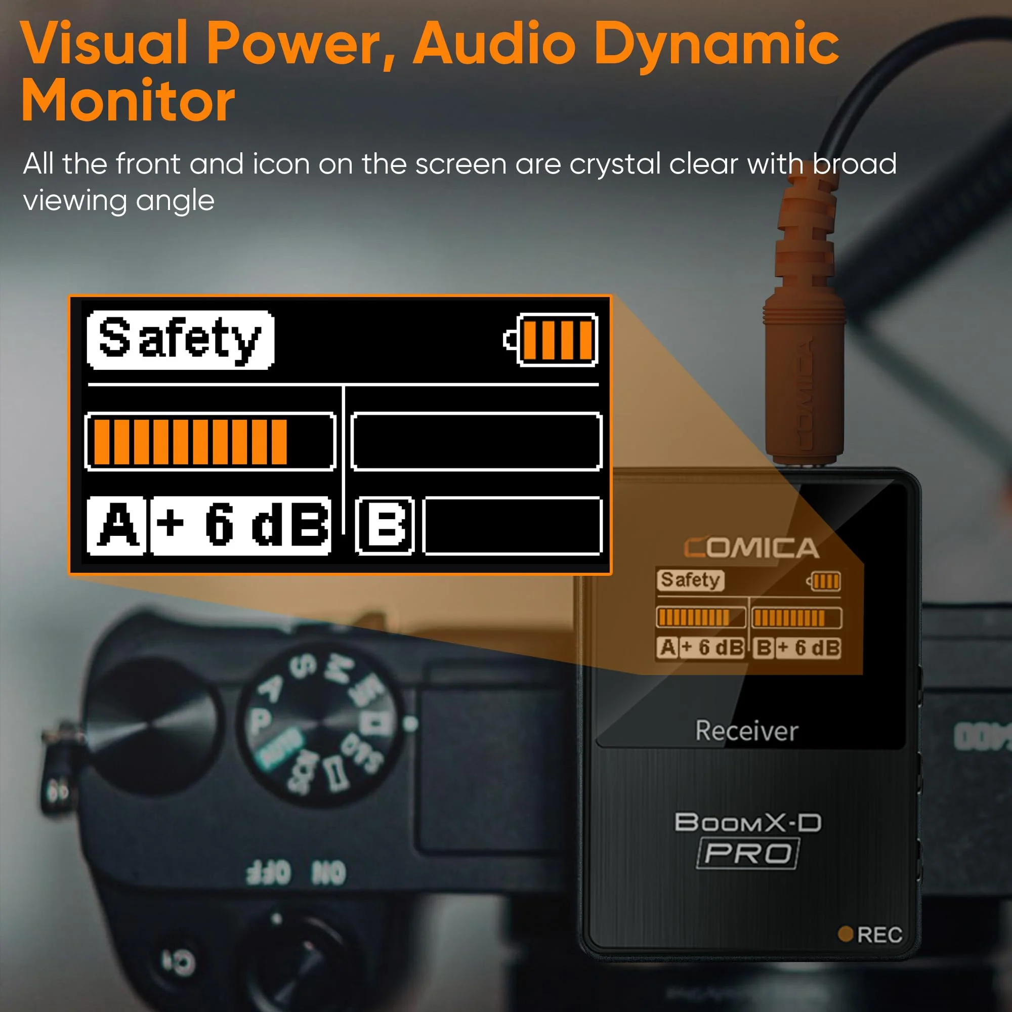 COMICA BoomX-D1 PRO Wireless Lavalier Microphone, 16GB Storage, Safety Audio Track, Noise Cancellation, 328' Range, Wireless Lav Mic for iPhone, Android, PC Interviews, Vlogs, Live-Streaming(1TX+1RX) 1TX +1RX - Image 6