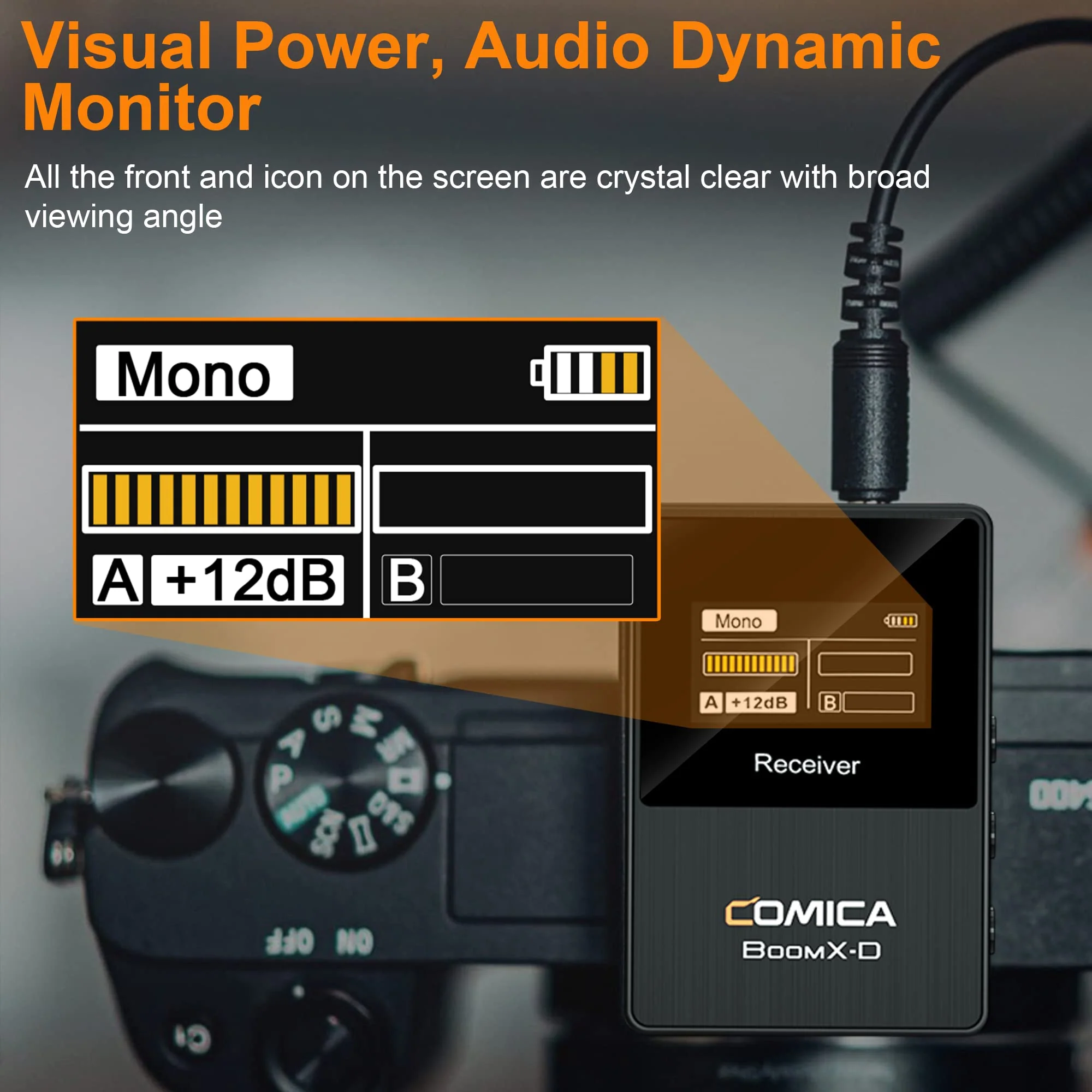 COMICA BoomX-D1 - Wireless Microphone System for Cameras, Camcorders, Smartphones, Laptops, Compact Wireless Lavalier Lapel Microphone with Noise Reduction, Low Latency, Monitoring, Muting Black - Image 2