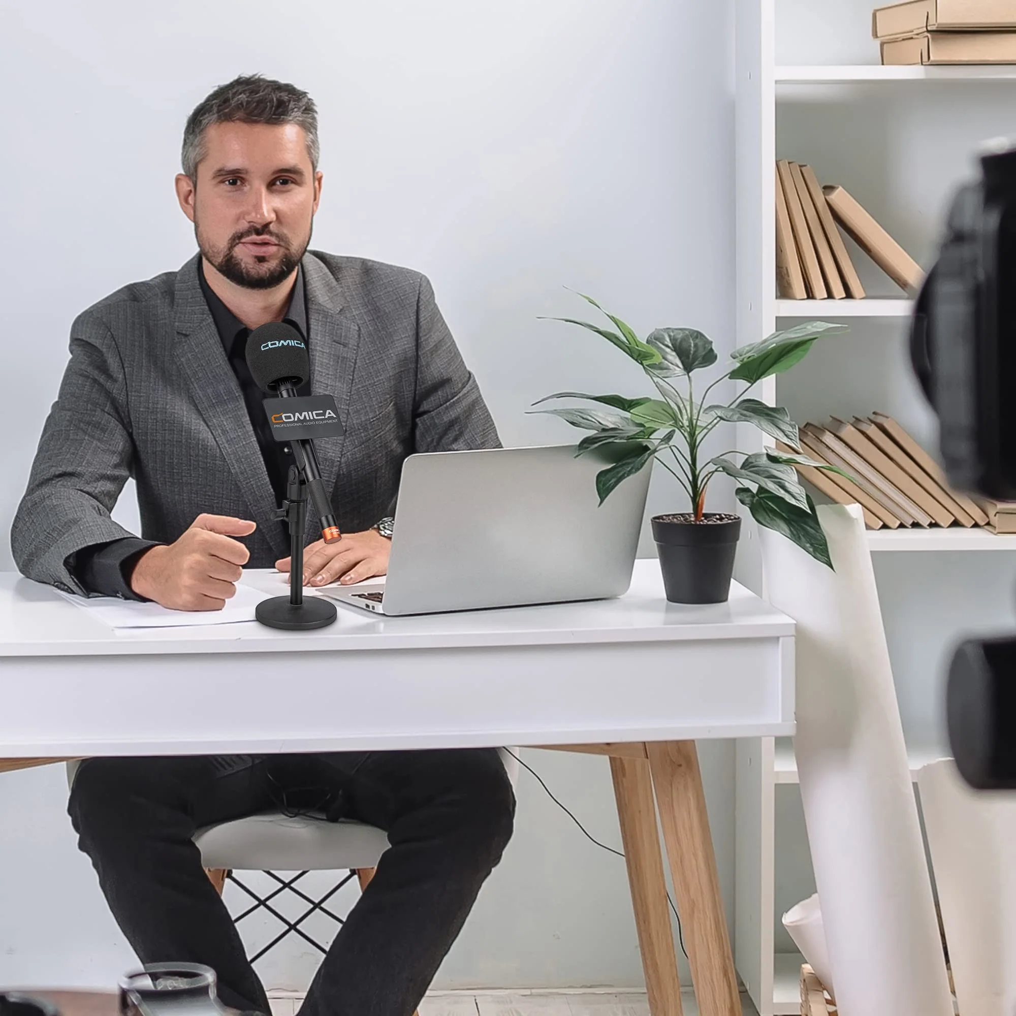 COMICA HR-WM Interview Handheld Adapter for Rode Wireless GO ME/BoomX-D/D Pro/BoomX-U Wireless Lavalier Microphone, Mic Handle for News Report, TV Interview and Video Shooting, etc.(with Windscreen) - Image 7