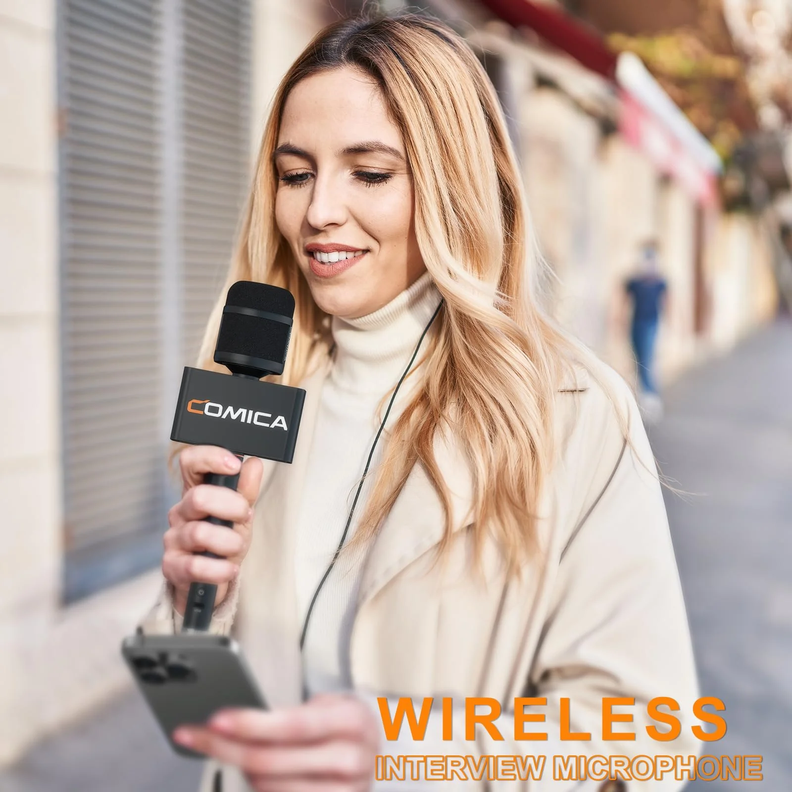 COMICA Revo S Wireless Handheld Microphone for iPhone 15 16, USB C Interview Mic with 48kHz/24bit Recording, 15H Battery Life, Ideal for Content Creators/Reporter/Street Interviews/Podcasting - Image 4