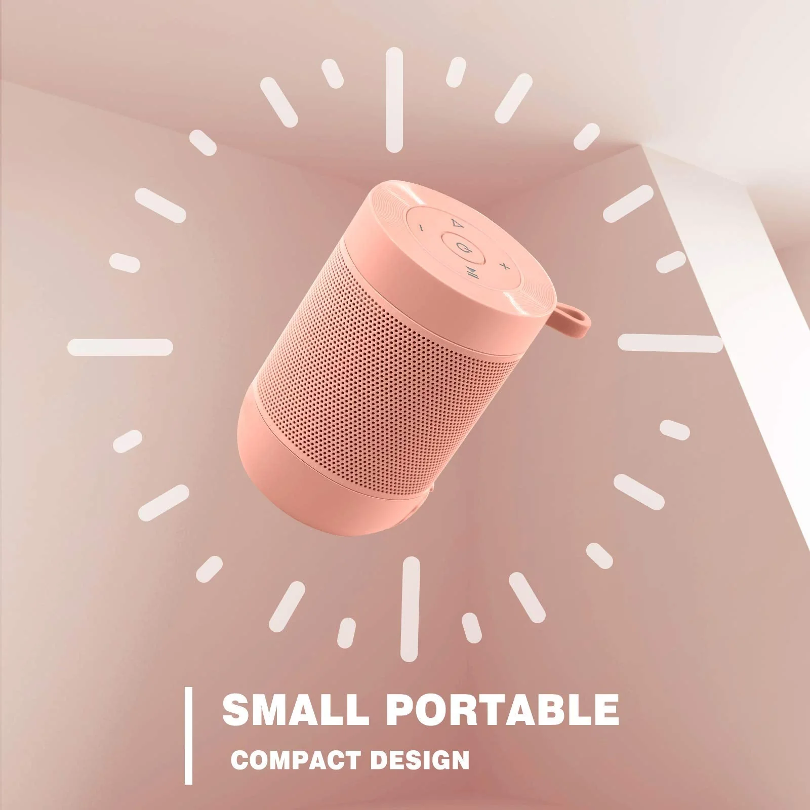 comiso Bluetooth Speaker, Portable Bluetooth Speakers with Wireless Stereo Pairing, Built in Mic, 360° HD Sound,IP65 Waterproof Speaker,Support TF Card, for Home/Party/Outdoor/Beach,Gift For Men/Women Pink - Image 3