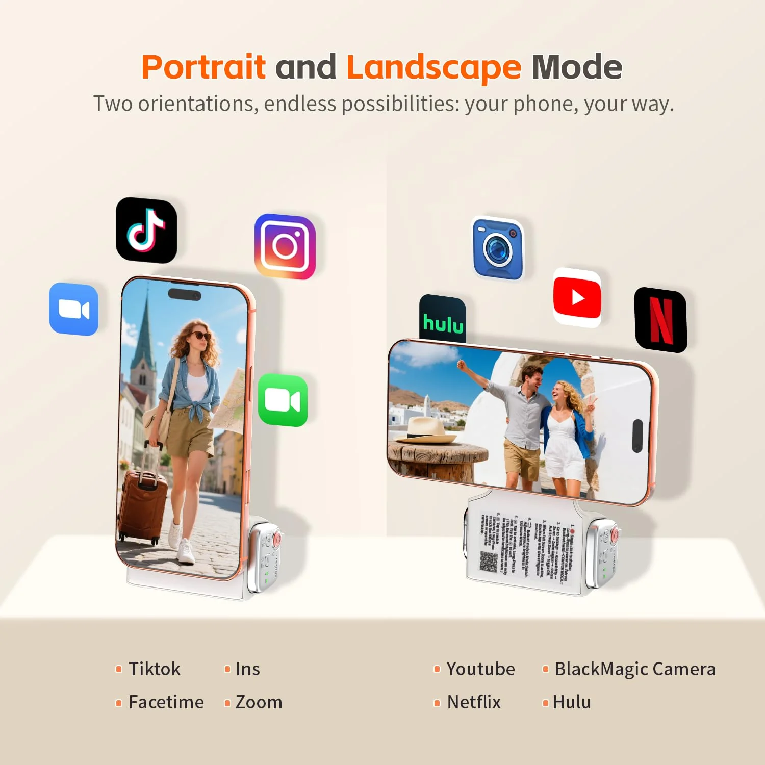 COMITOK MOCA - iPhone Camera Grip - for Native Camera Control with Removable Remote & Built-in Keychain, Magnetic Phone Camera Grip No Need App Support iOS26/17/18, Fun Shot Magnetic Grip with 1/4 Nut White - Image 9