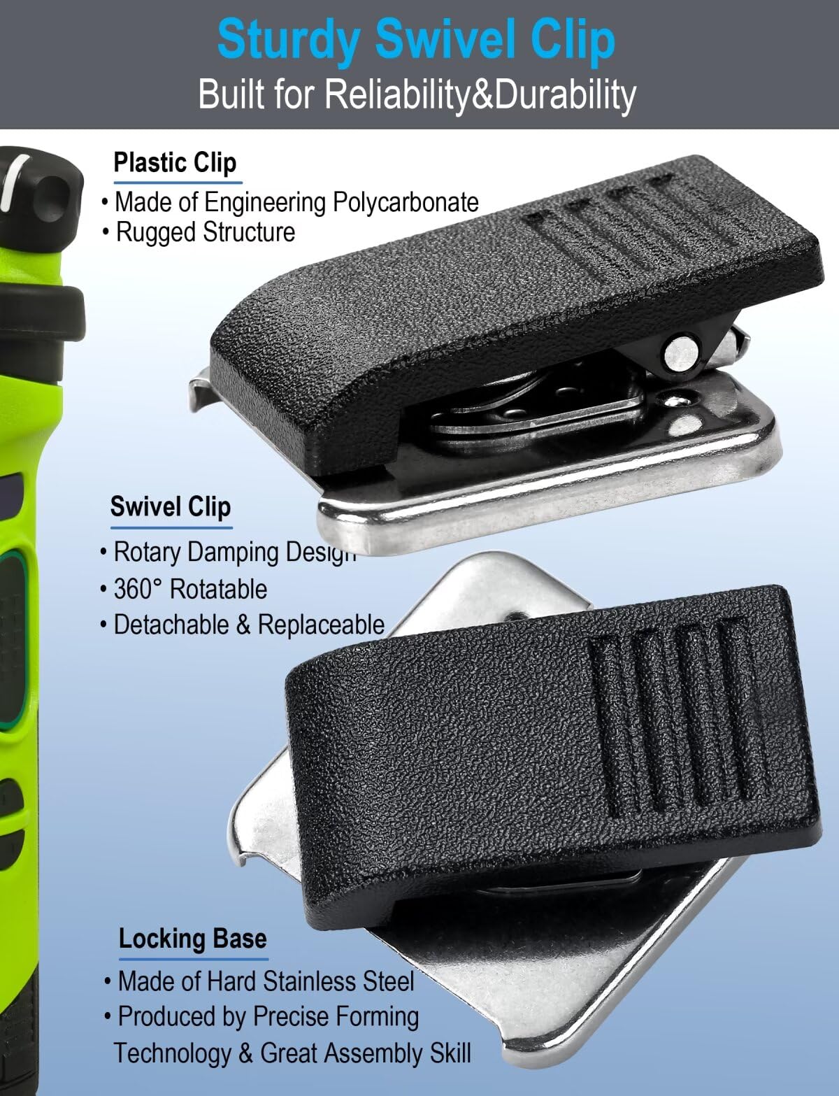 commountain Heavy Speaker Mic Compatible for Baofeng Radios BF-F8HP BF-F9 UV-82 UV-82HP UV-82C UV-5R UV-5R5 UV-5RA UV-5RE UV-5X3 and Kenwood BTECH Retevis Samcom Radios, Walkie Talkie Microphone Green - Image 5
