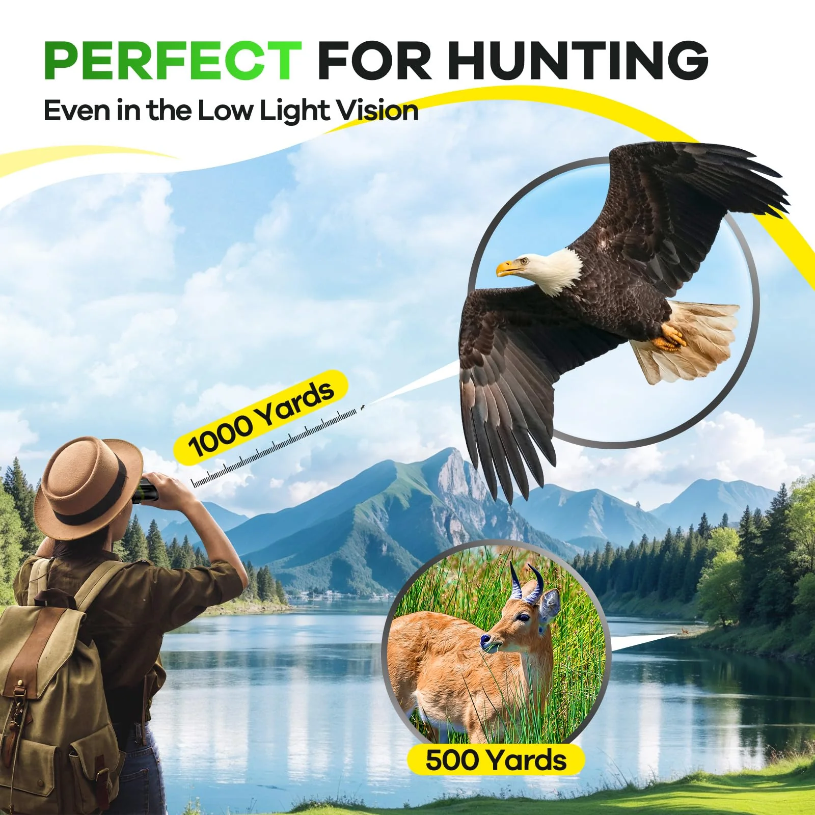 Compact Binoculars for Adults and Kids with BAK4 Prism,15x25 FMC Lens Waterproof Binocular with Low Light Vision,Small Binoculars for Cruise Ship Bird Watching (Green) Green - Image 2