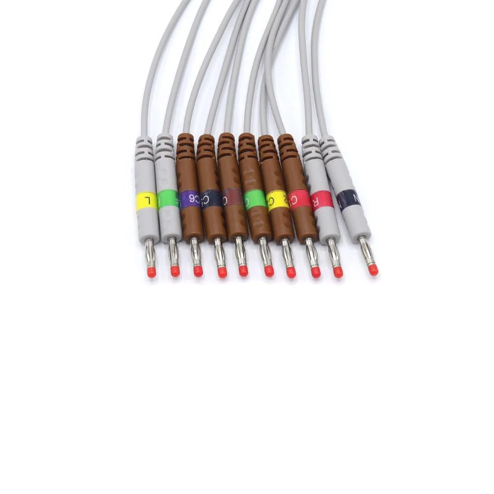 Compatible ECG/ECG Cable for Schiller AT10, AT10 Plus, AT101, AT102, AT102-Plus, AT104, AT110, AT3, AT5, AT6, AT60 10 Cable 9.8 ft IEC Banana 4.0 mm 15 Pins SK1214B - Image 4