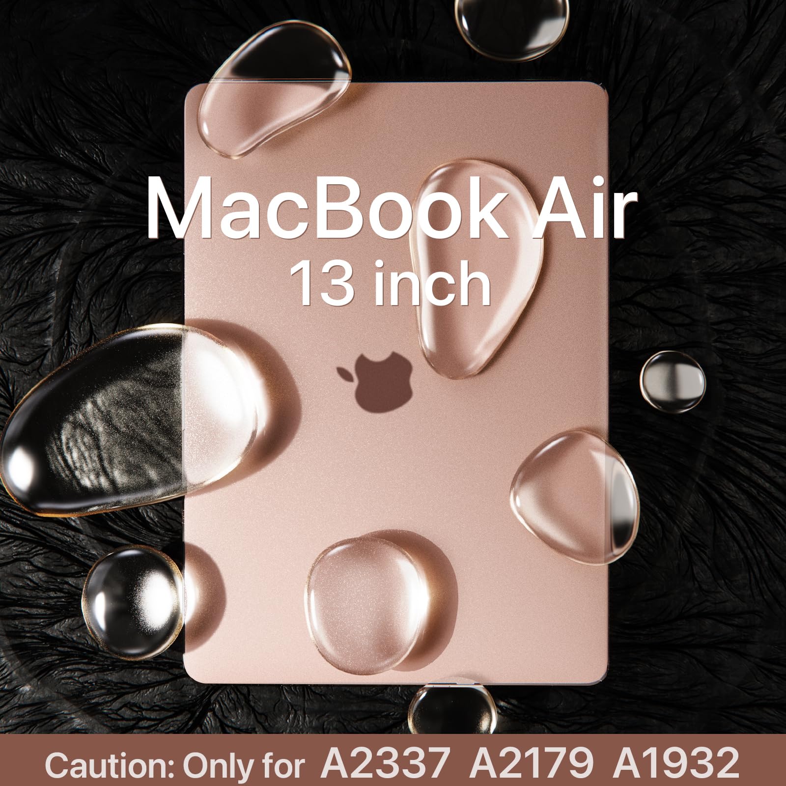 Compatible for Macbook Air 13 inch Case M1 2020 2019 2018 [Same as Bare Device] Sturdy Protective Hard Shell Cover for Laptop A2337 A2179 A1932 - Gold Clear - Image 2