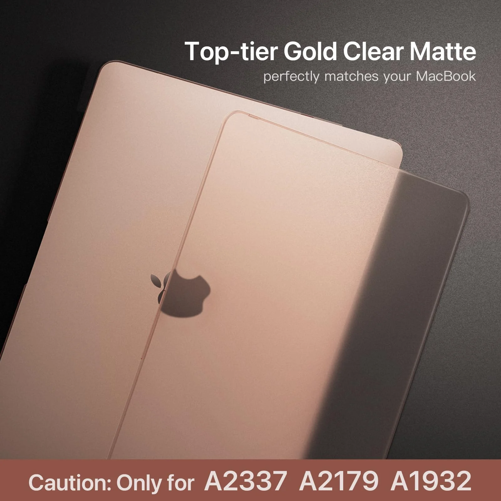 Compatible for Macbook Air 13 inch Case M1 2020 2019 2018 [Same as Bare Device] Sturdy Protective Hard Shell Cover for Laptop A2337 A2179 A1932 - Gold Clear - Image 5