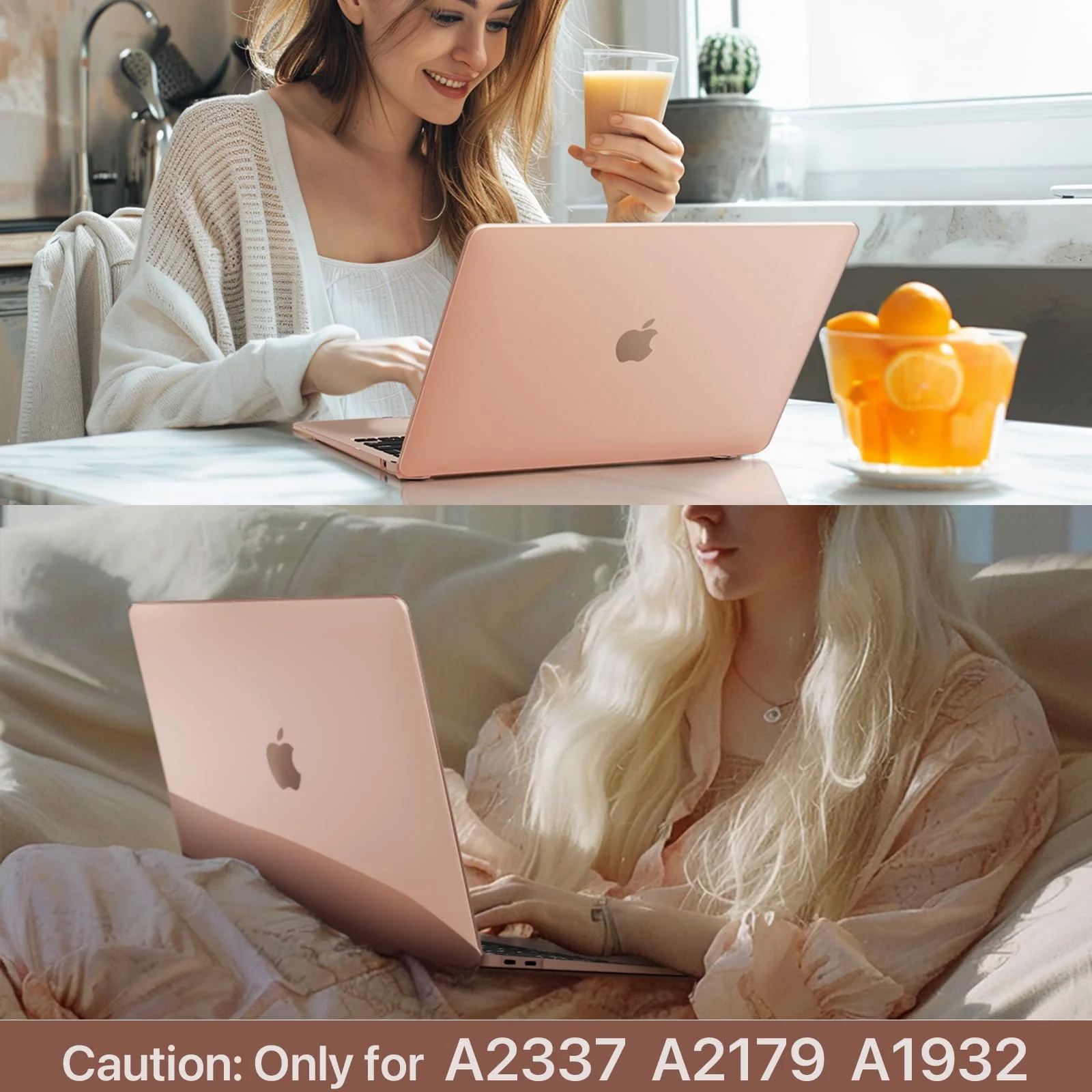 Compatible for Macbook Air 13 inch Case M1 2020 2019 2018 [Same as Bare Device] Sturdy Protective Hard Shell Cover for Laptop A2337 A2179 A1932 - Gold Clear - Image 6