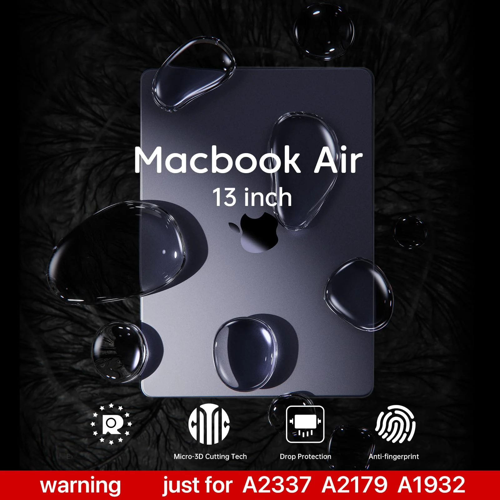 Compatible for Macbook Air 13 inch Case M1 2020 2019 2018 [Same as Bare Device] Sturdy Protective Hard Shell Cover for Laptop A2337 A2179 A1932 - Space Gray Clear - Image 2