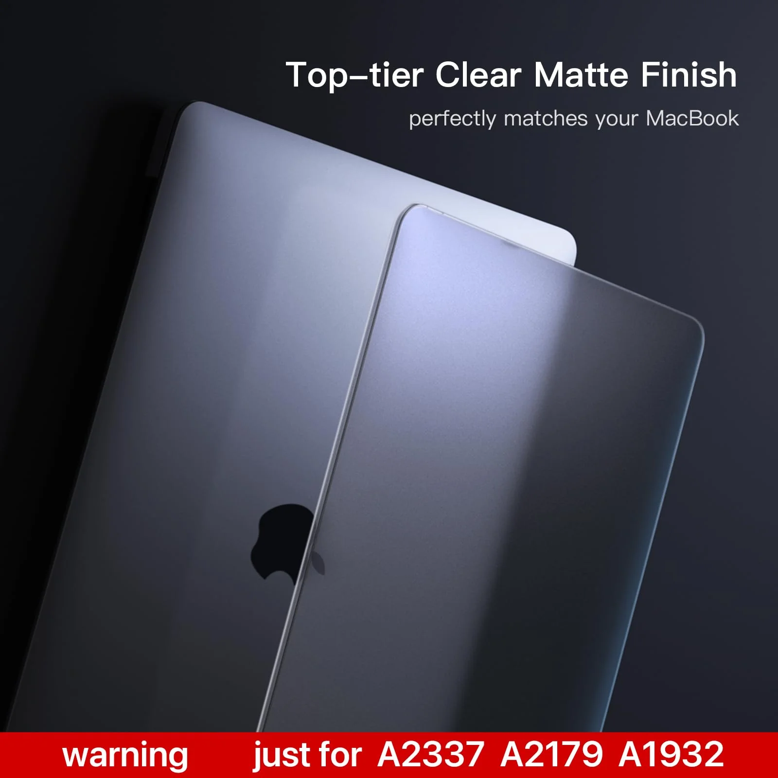 Compatible for Macbook Air 13 inch Case M1 2020 2019 2018 [Same as Bare Device] Sturdy Protective Hard Shell Cover for Laptop A2337 A2179 A1932 - Space Gray Clear - Image 4