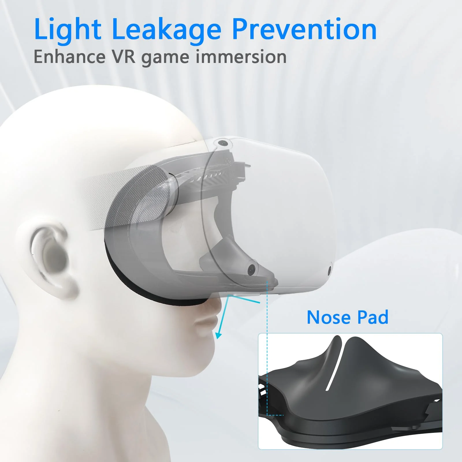 Compatible with Oculus Quest 2 Face Bracket Replacement,VR Breathable Foam Face Pad Protective for Meta Quest 2,Comfortable Face Cover Cushion VR Accessories Breathable Foam Face Cover - Image 5