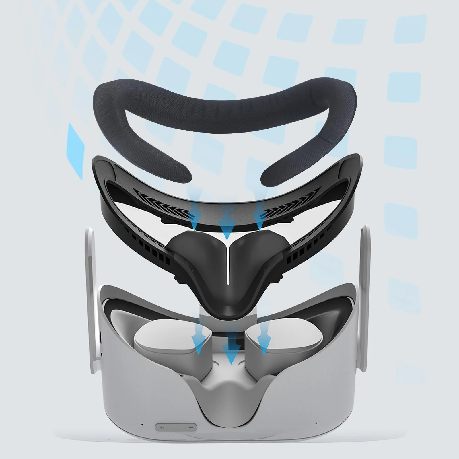 Compatible with Oculus Quest 2 Face Bracket Replacement,VR Breathable Foam Face Pad Protective for Meta Quest 2,Comfortable Face Cover Cushion VR Accessories Breathable Foam Face Cover - Image 6