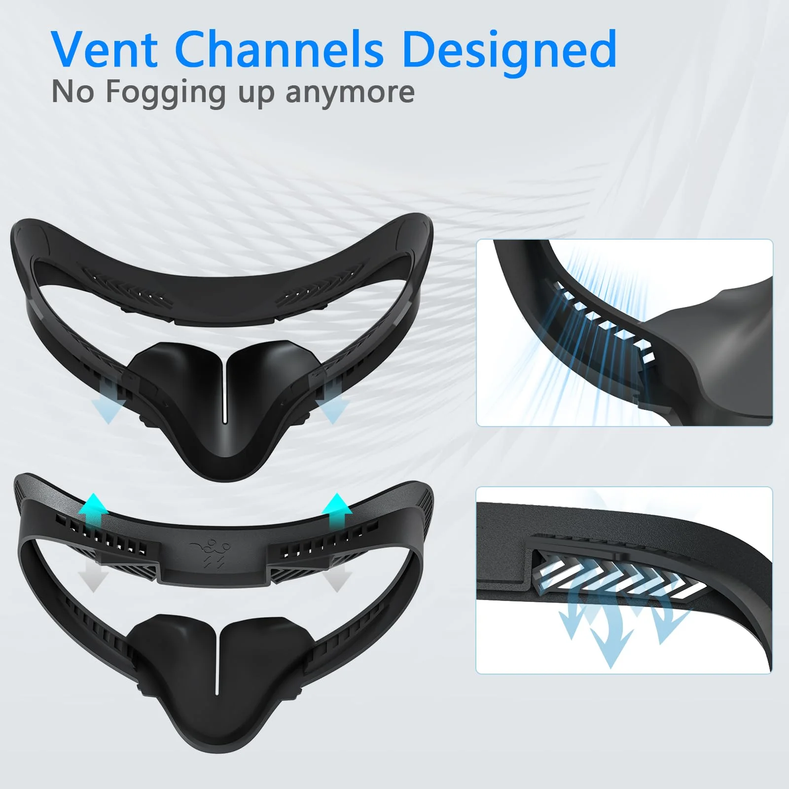 Compatible with Oculus Quest 2 Face Bracket Replacement,VR PU Leather Face Pad Protective for Meta Quest 2,Sweat-Proof Comfortable Face Cover Cushion VR Accessories Sweat-Proof Leather Face Cover - Image 3