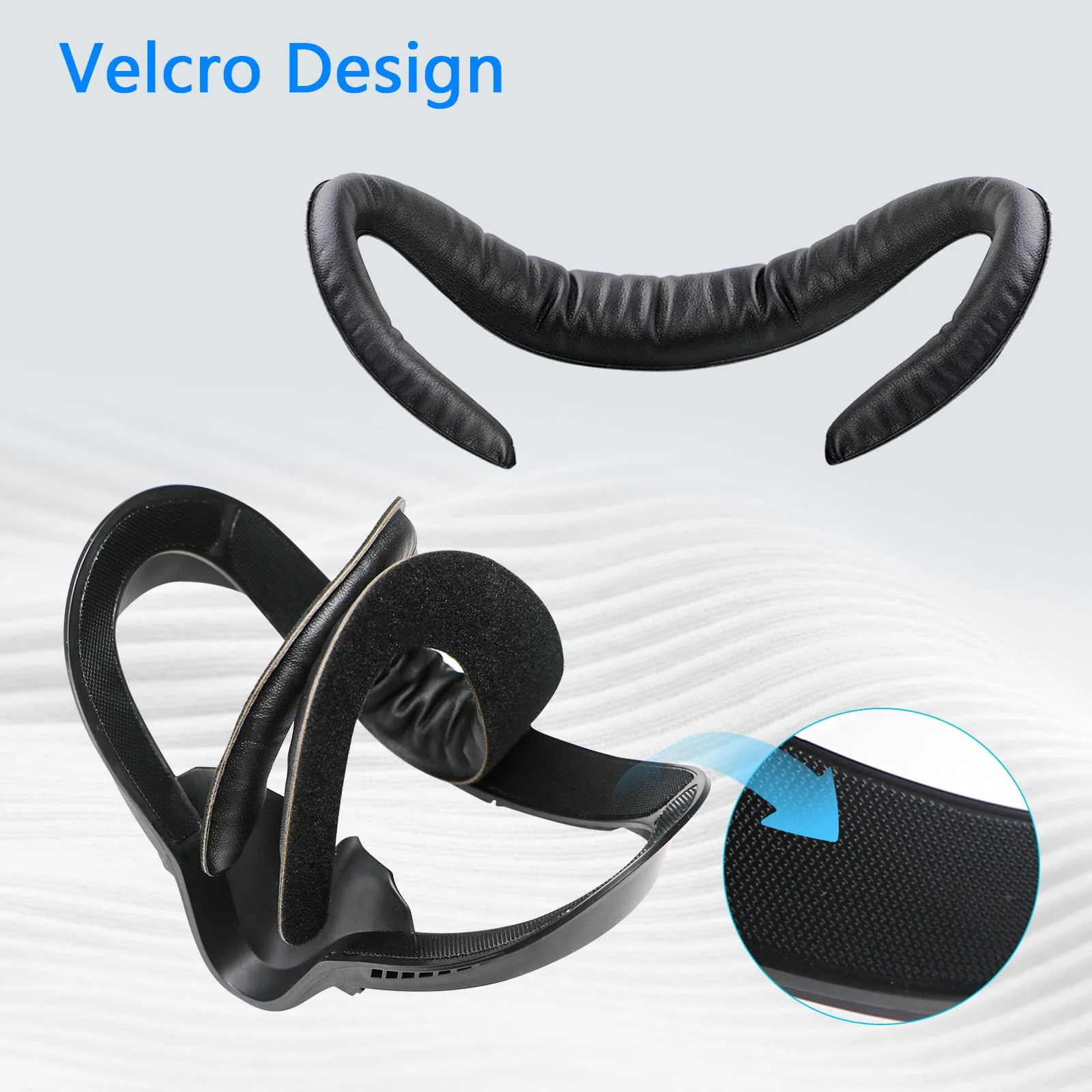 Compatible with Oculus Quest 2 Face Bracket Replacement,VR PU Leather Face Pad Protective for Meta Quest 2,Sweat-Proof Comfortable Face Cover Cushion VR Accessories Sweat-Proof Leather Face Cover - Image 4