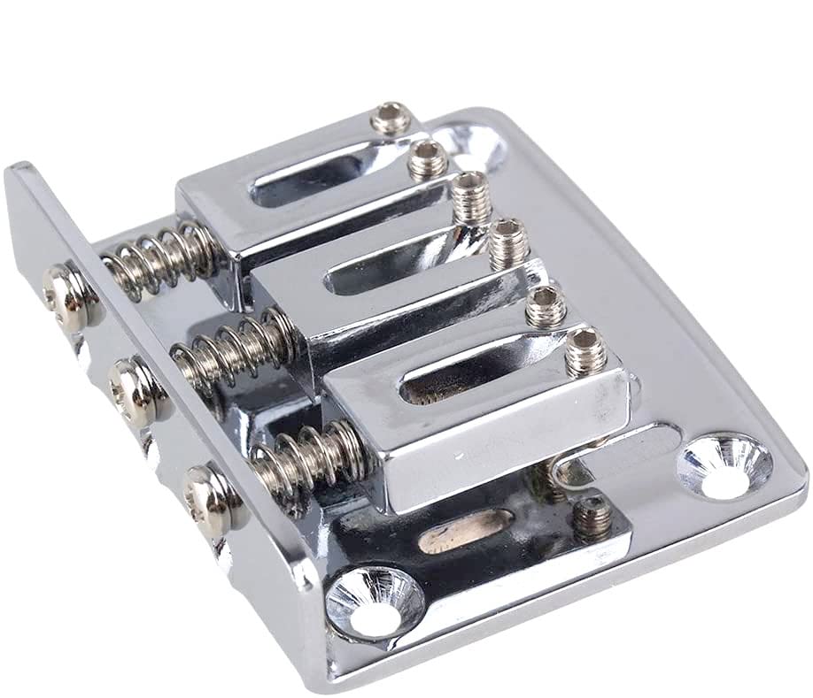 Complete 3 String Box Guitar Replacement Part inclued Saddle Bridge Tuning Pegs Keys Control Knobs Strap Locks Screws Washers Chrome silver - Image 2
