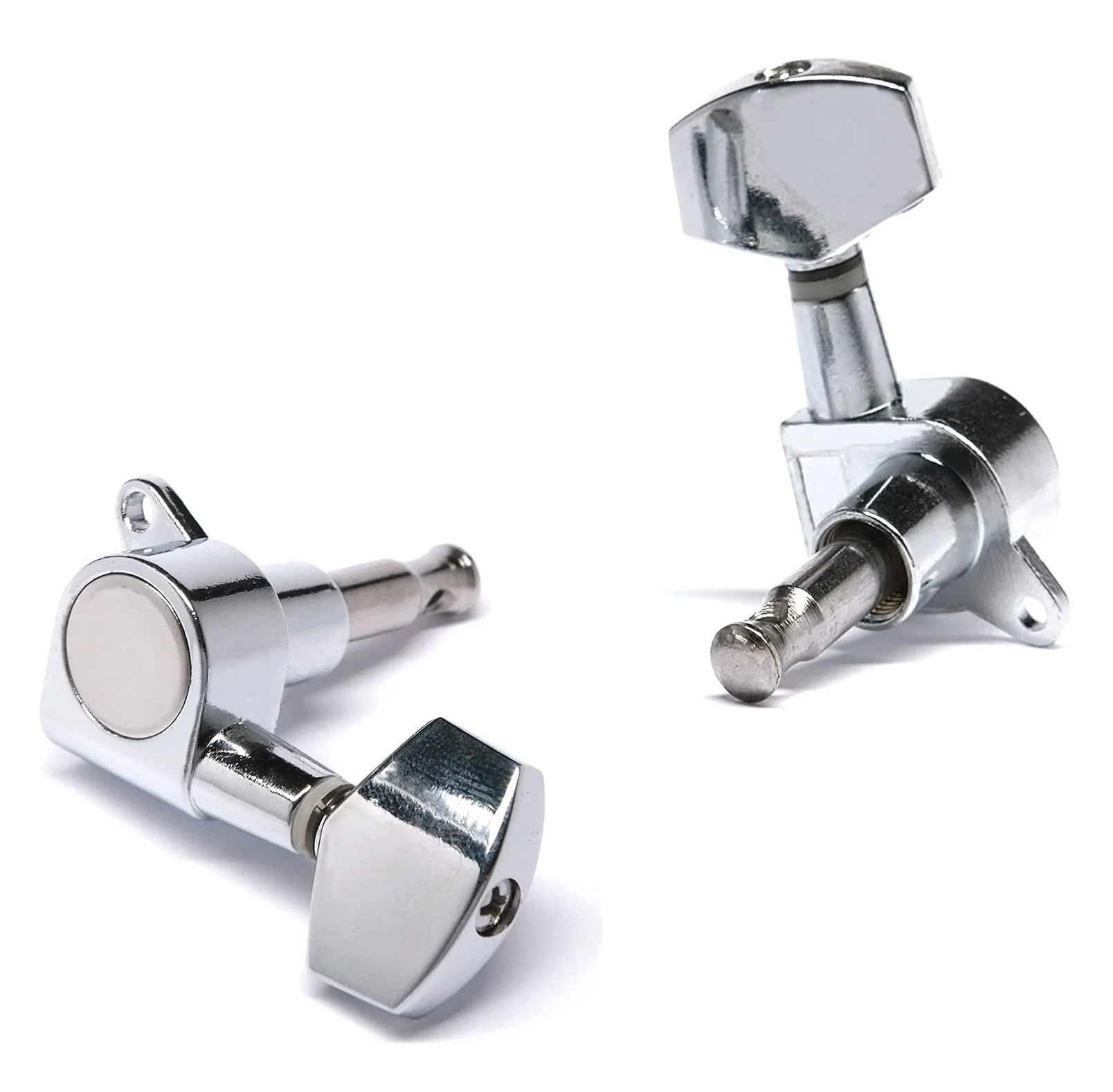 Complete 3 String Box Guitar Replacement Part inclued Saddle Bridge Tuning Pegs Keys Control Knobs Strap Locks Screws Washers Chrome silver - Image 6