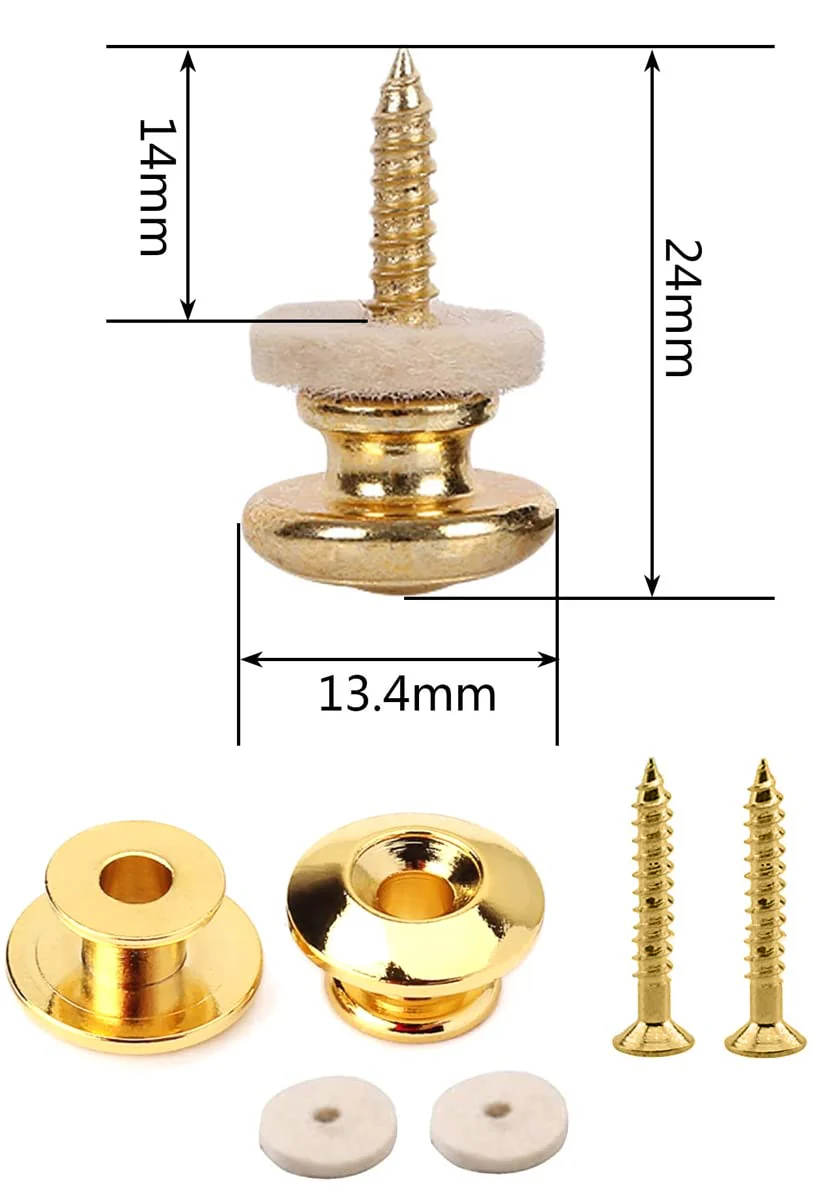 Complete 3 String Box Guitar Replacement Part inclued Saddle Bridge Tuning Pegs Keys Control Knobs Strap Locks Screws Washers Gold-plated - Image 5