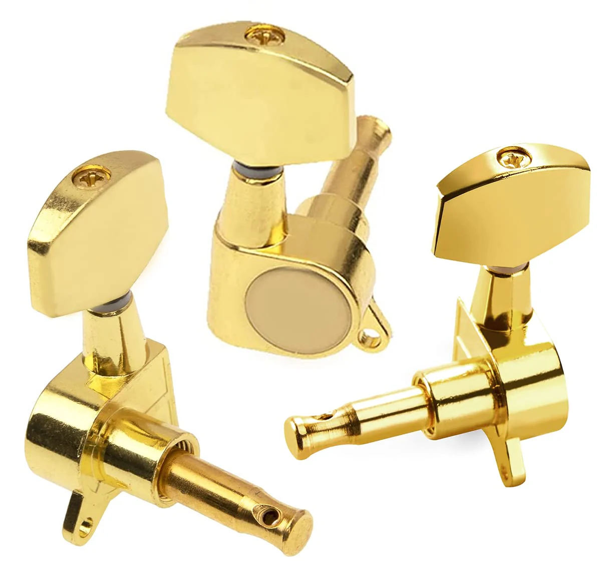 Complete 3 String Box Guitar Replacement Part inclued Saddle Bridge Tuning Pegs Keys Control Knobs Strap Locks Screws Washers Gold-plated - Image 6