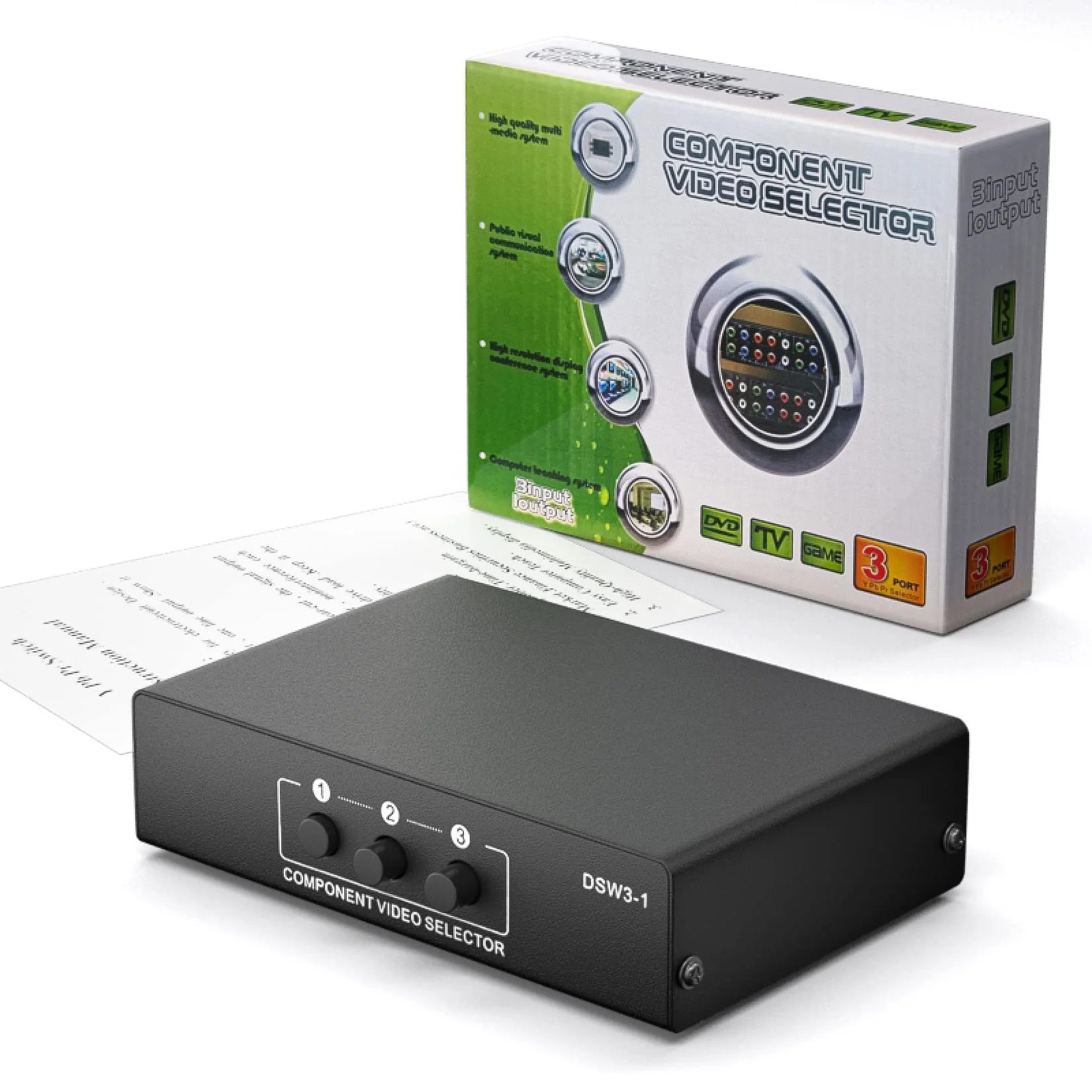 Component AV Video Switch Box 3 in 1 Out, BolAAzuL 3 Port 5 RCA YPbPr Cable RGB Component AV Switcher Selector Converter 3-Way Plug & Play for Retro Gaming PS2 Wii Xbox DVD Player TV 3X1 Switch - Image 8