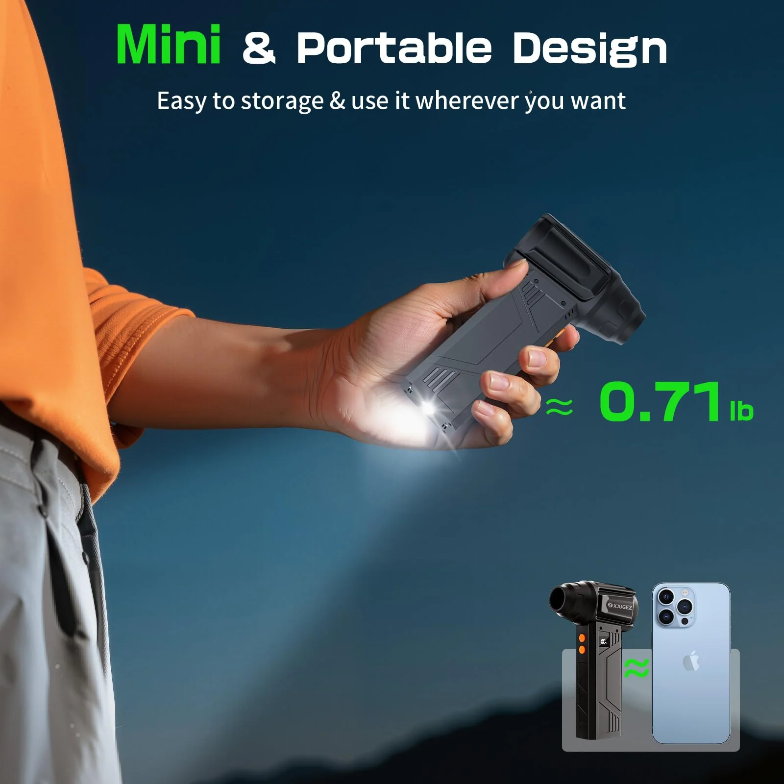 Compressed Air Duster with Flashlight,180000RPM Electric Air Duster,4-Gear with Display High-Speed Electric Duster with Multi-Purpose Nozzles for Computer, Keyboard, Outdoor, House and Car - Image 6