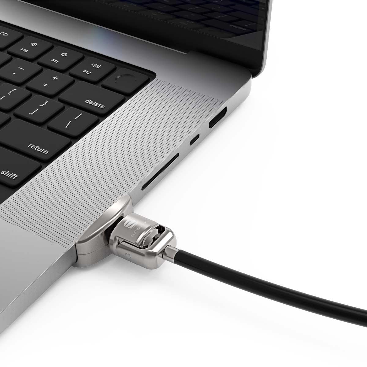 Compulocks Ledge Lock Adapter and keyed Cable Lock for M1,M2 & M3 MacBook Pro 16" Silver - Image 2